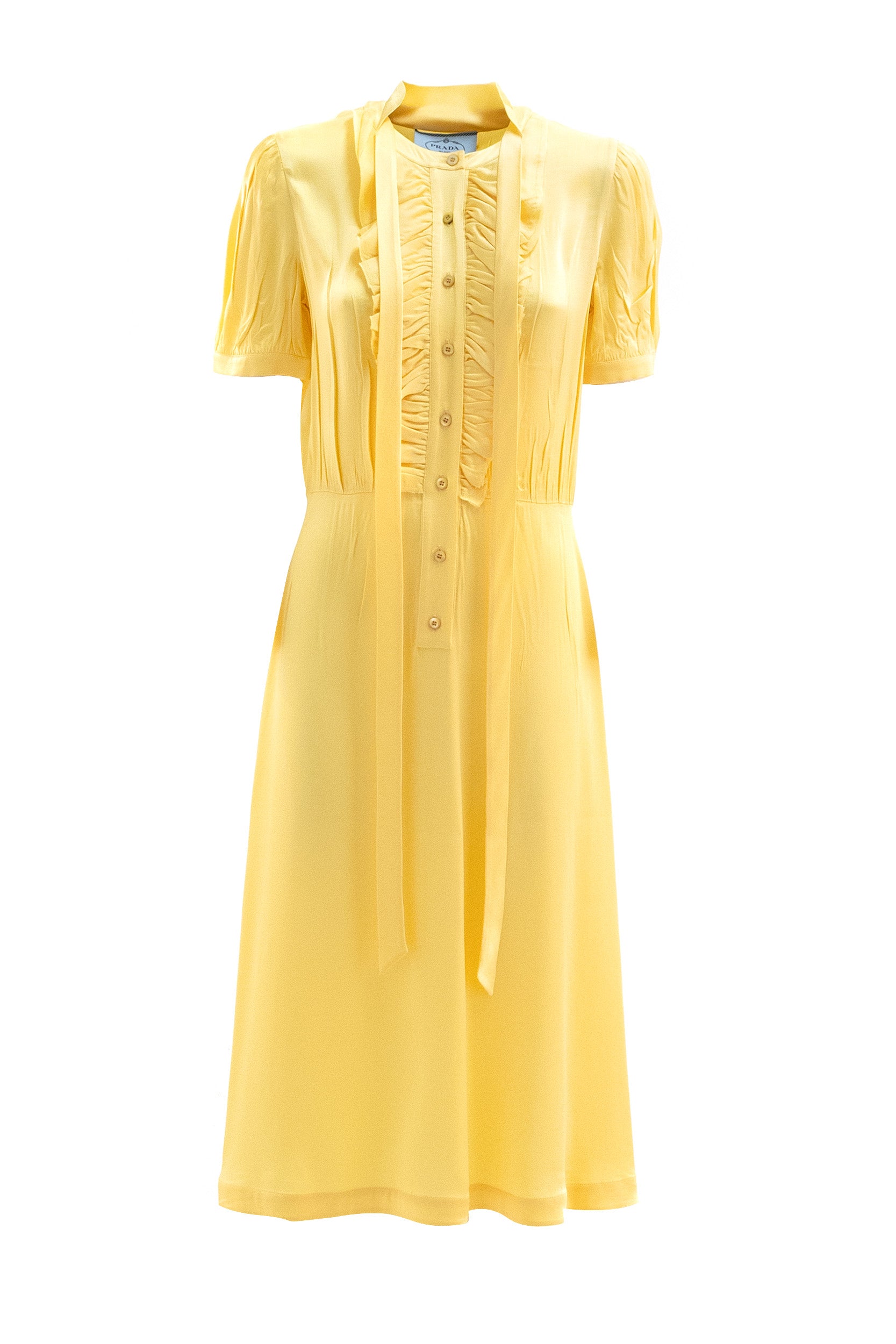Abito in crepe di colore giallo<BR/> P3R40 S OOO 19CR F0061 PRADA