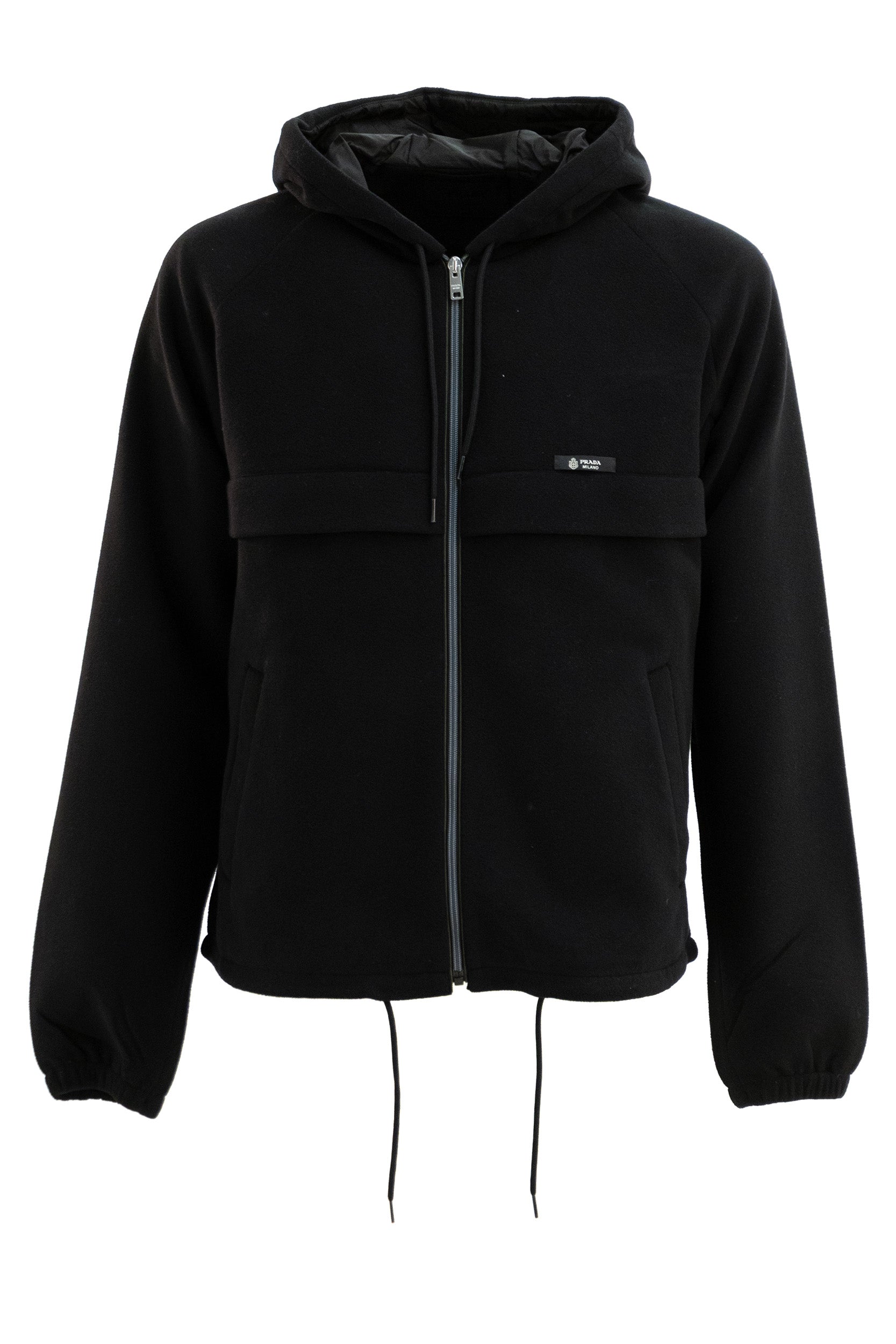 Blouson in pile e Re-Nylon di colore nero<BR/> SGD072 S OOO 18XO F0002 PRADA
