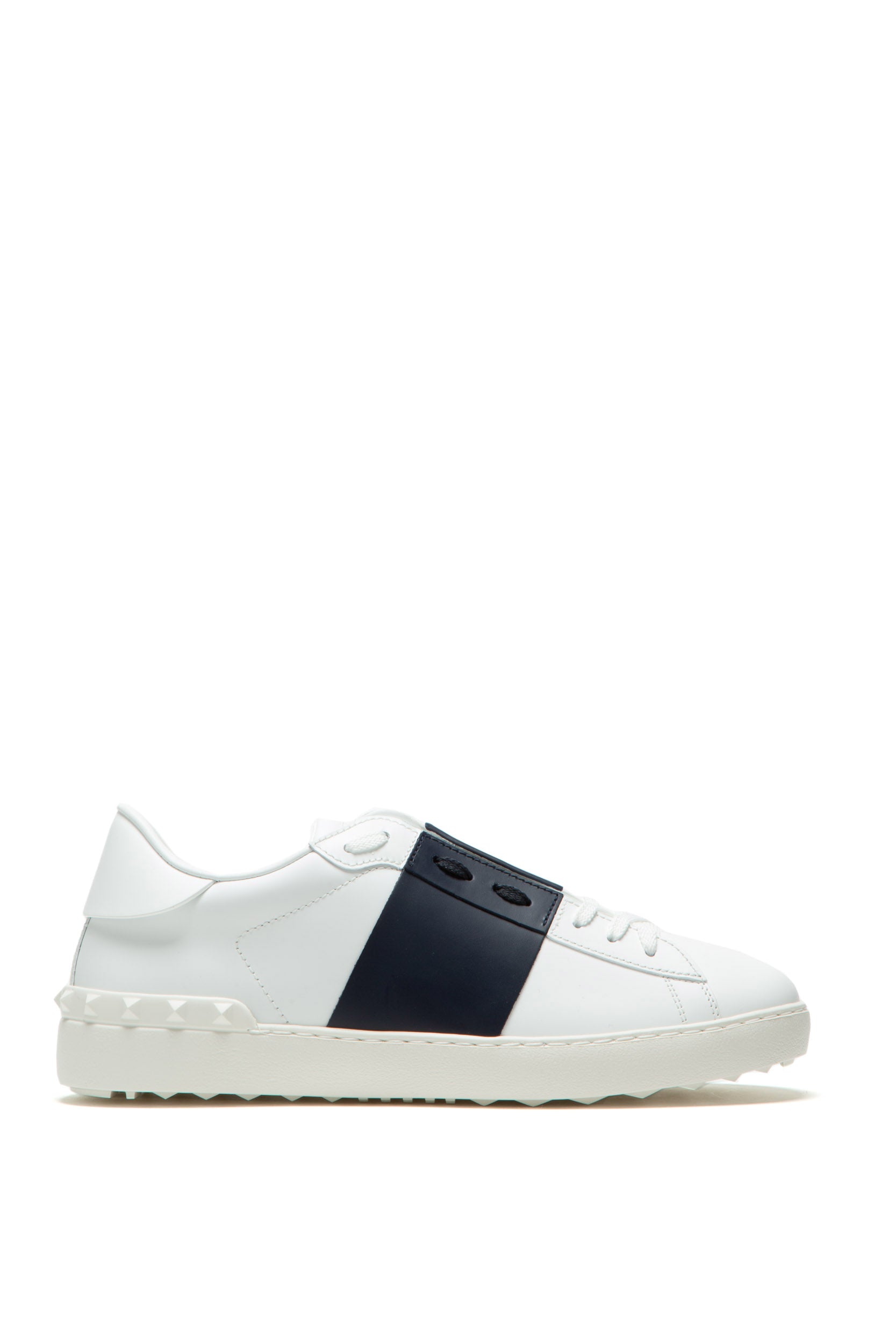 Sneakers Open low-top in pelle liscia color bianco con fasce laterali in pelle color blu 8Y2S0830BLU M15 VALENTINO GARAVANI