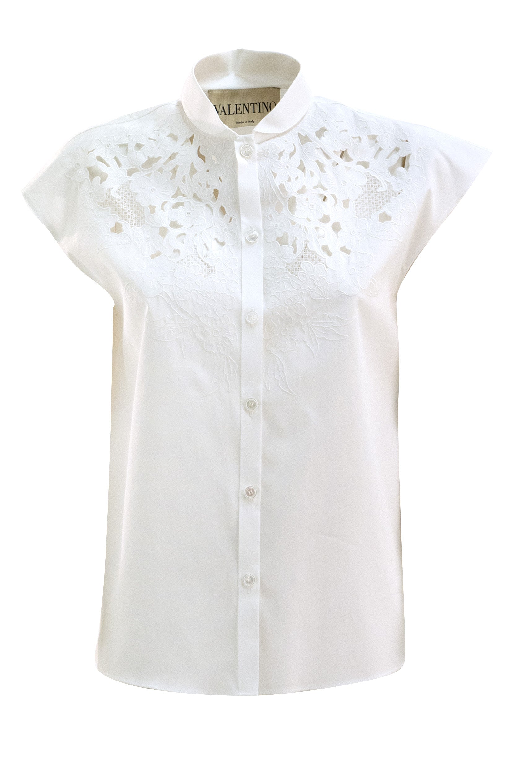 Camicia Ricamata in Popeline di Cotone<BR/> 8B3AA0C59VN 0BO VALENTINO GARAVANI