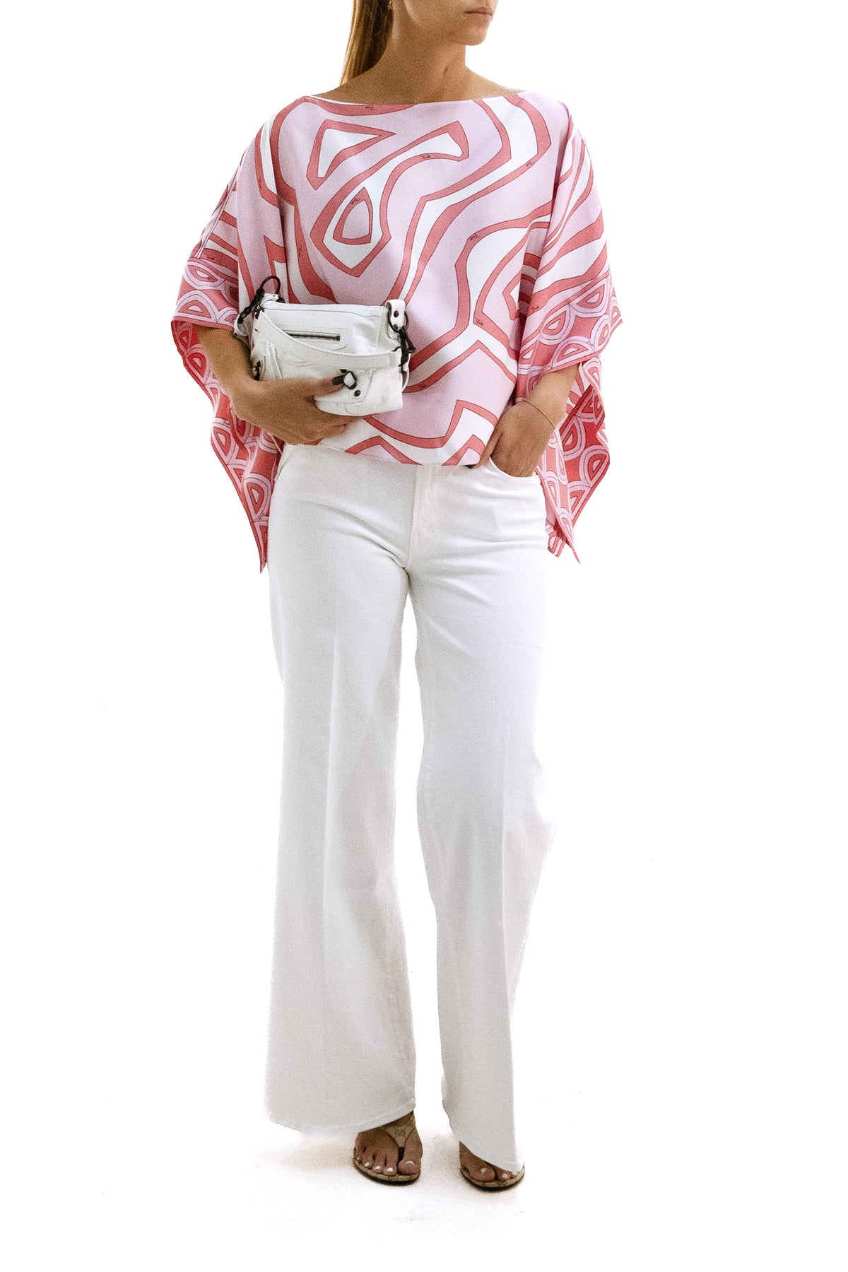 EMILIO PUCCI Blusa in Seta con Stampa Iride, Rosa, vista 2