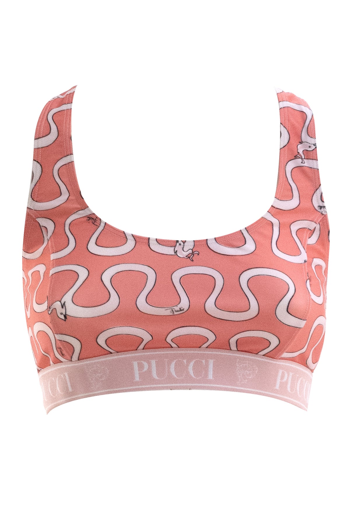 EMILIO PUCCI Top in Lycra con Stampa Onde, Rosa