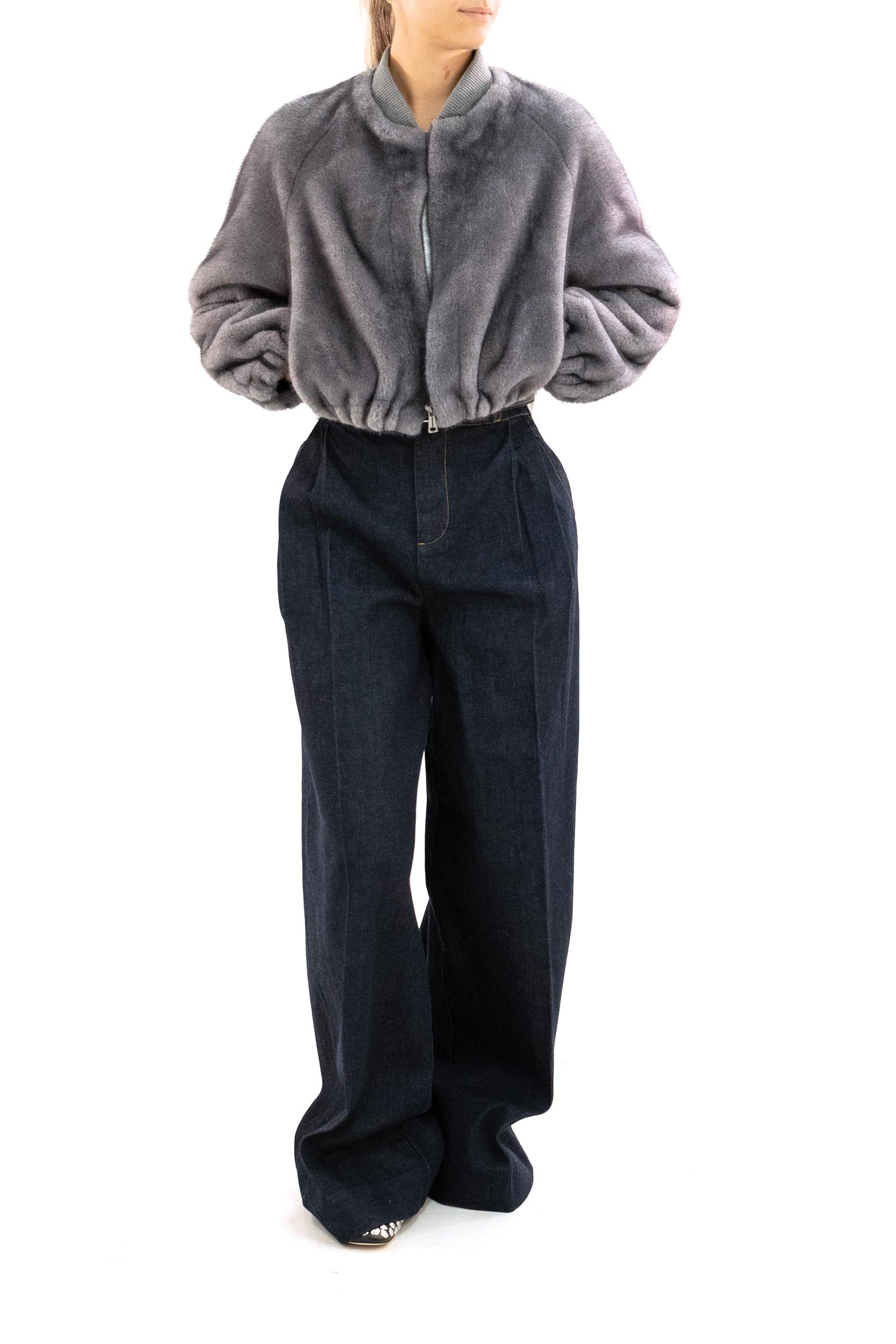 Blouson in Ecopelliccia<BR/> E3114 ECO MINK SAPPHIRE VALENTINI 1972