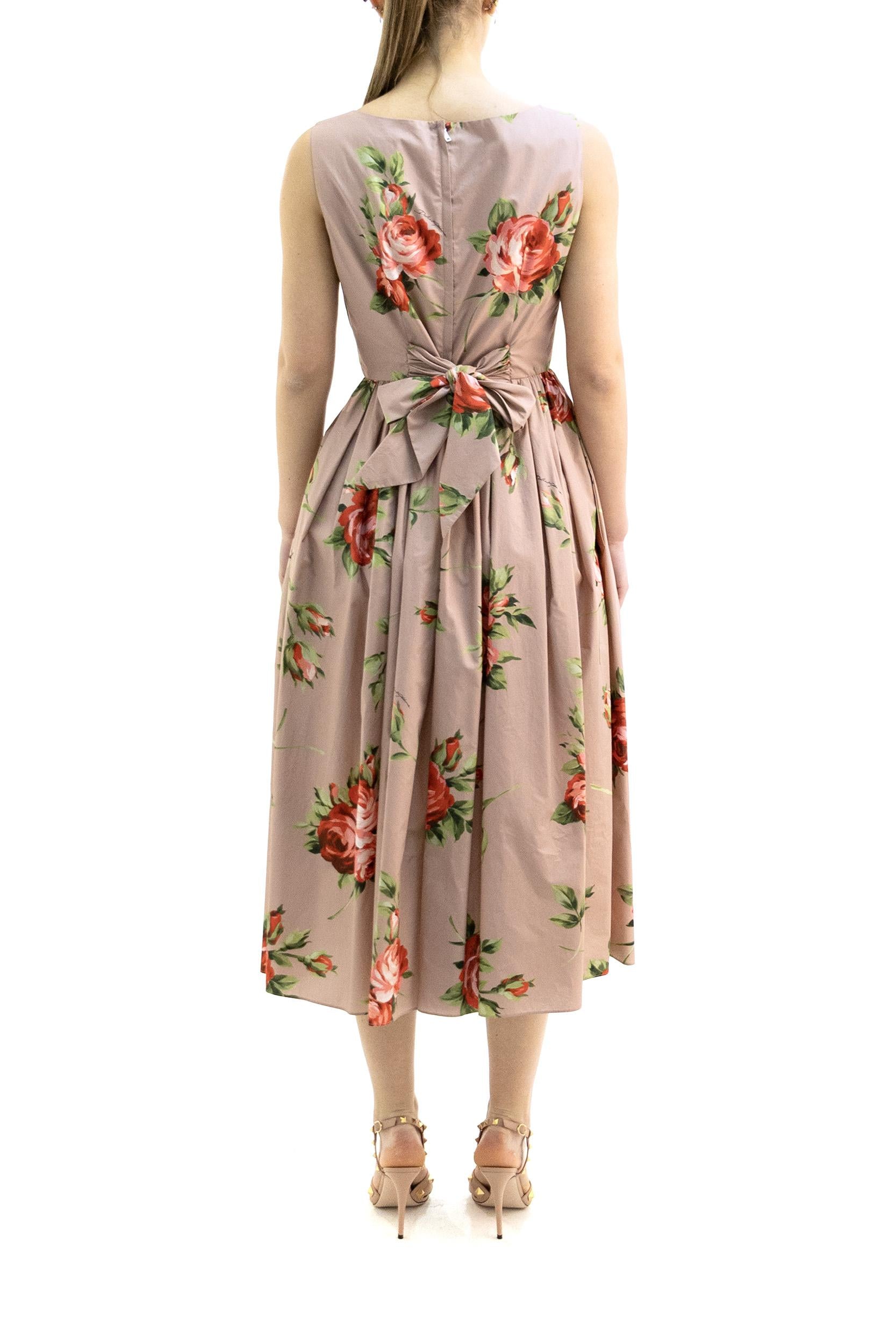 Abito in cotone color rosa cipria <BR/> F612PT HS5UT HF5ZN DOLCE & GABBANA