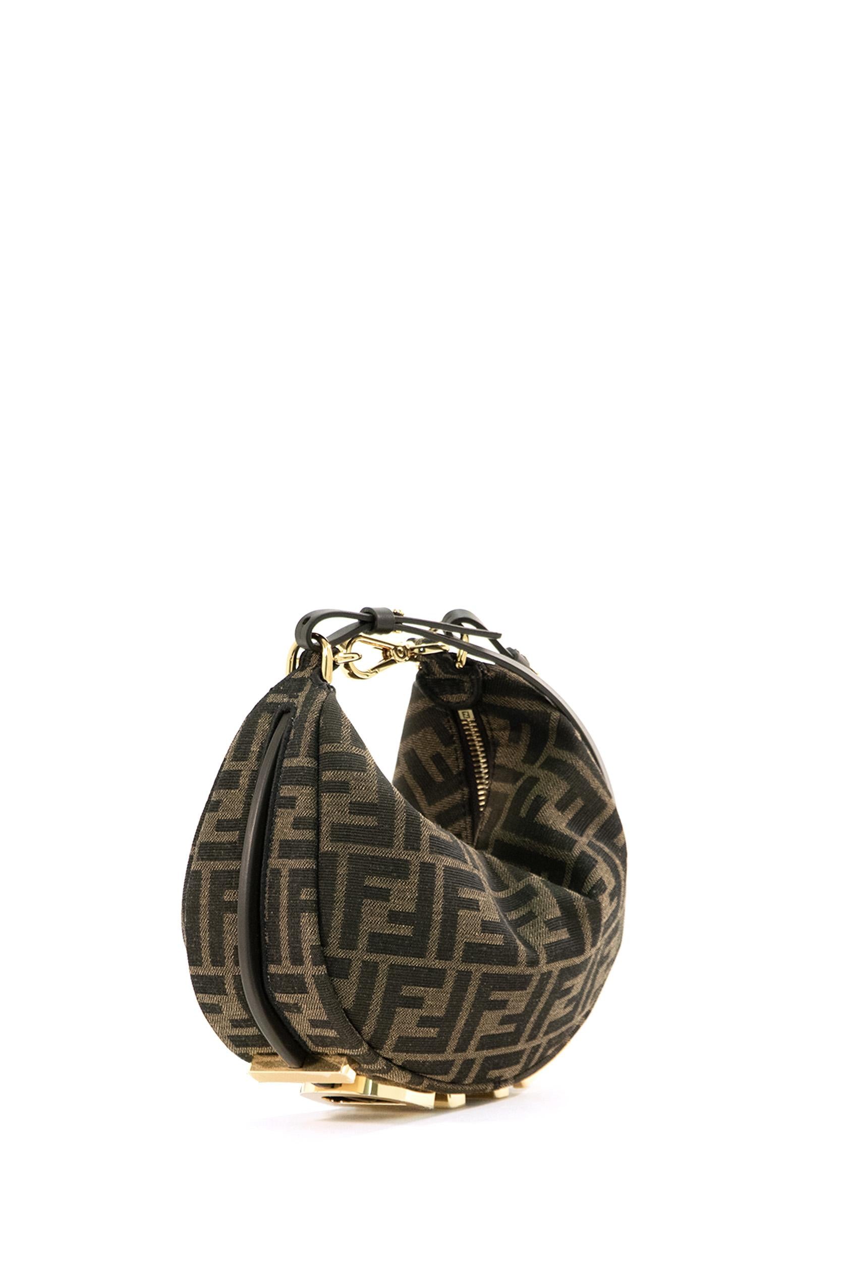 Borsa Fendigraphy in tessuto con motivo FF jacquard color marrone 8BS081 ALP3 F1MAT FENDI