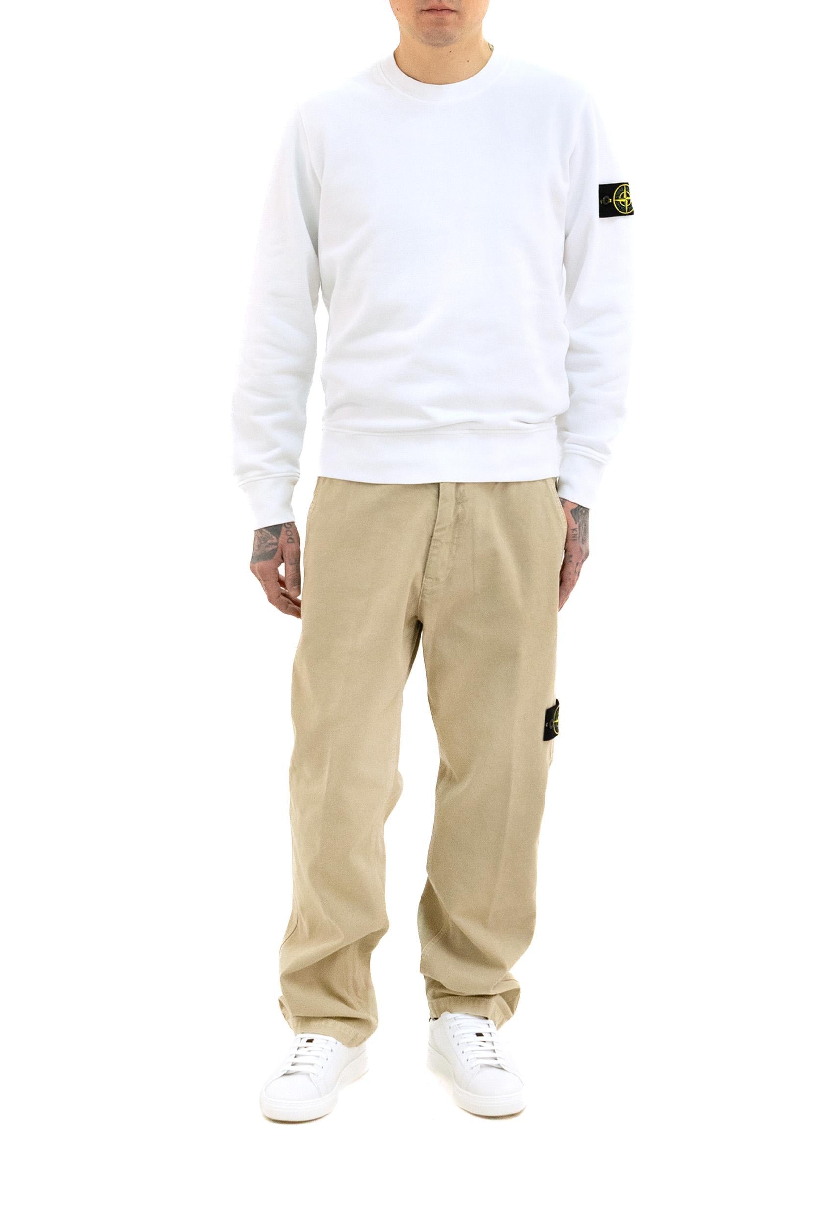 Felpa Girocollo in Cotone<BR/> L1S156100060 S0051 V0001 STONE ISLAND