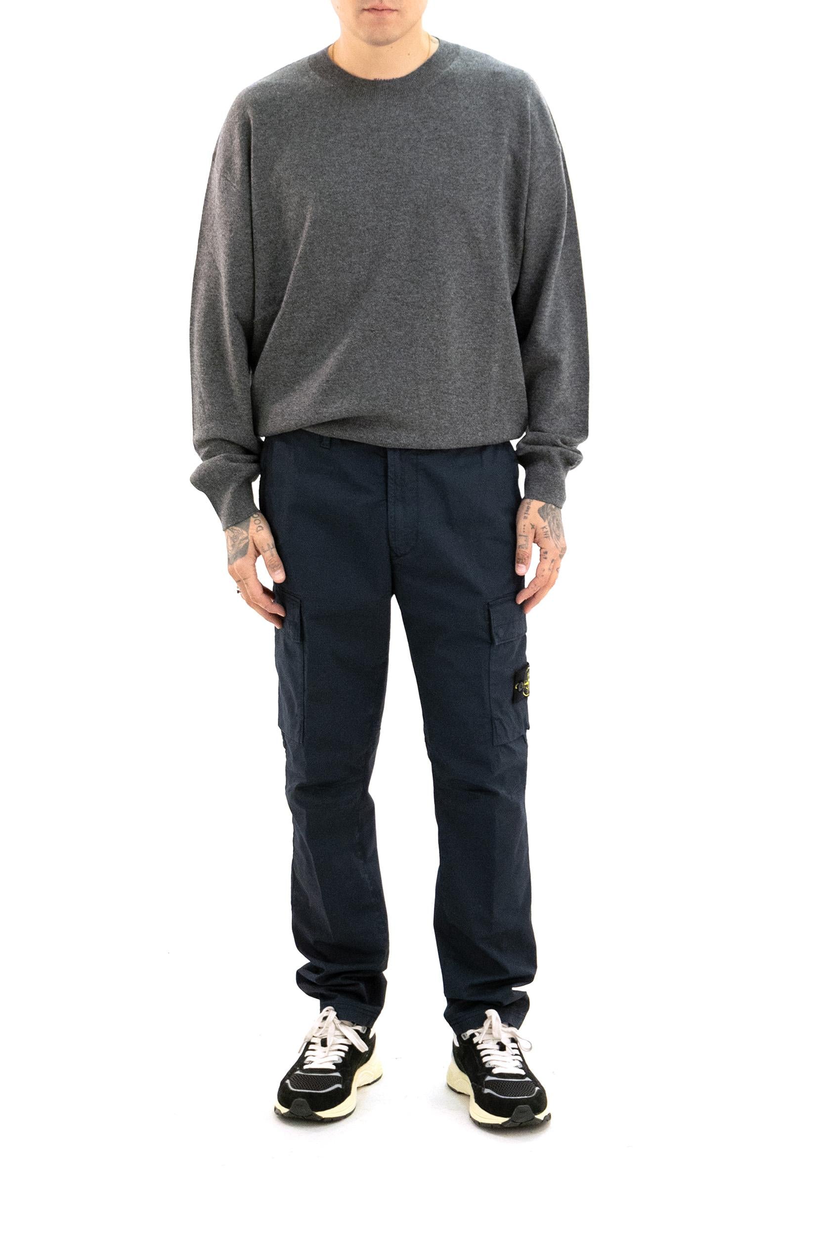 Pantaloni cargo in cotone stretch color blu <BR/> K2S153100032 S0010 V0020 STONE ISLAND