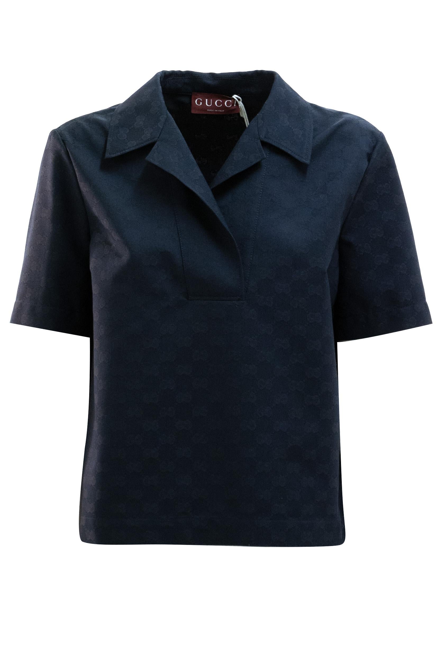 Polo in Gabardina di Cotone GG<BR/> 851981 ZAQXT 4474 GUCCI