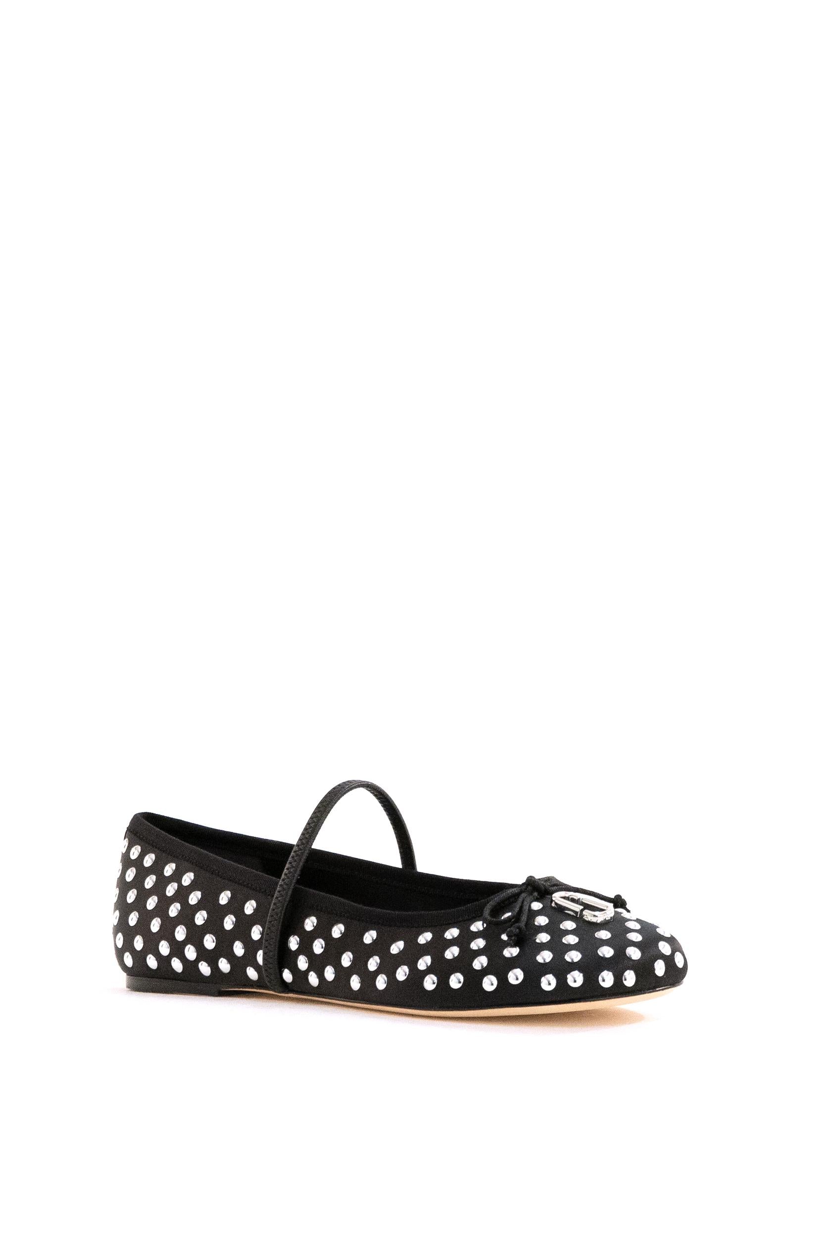 Ballerine Sabrina nera con borchie<BR/> 2F5FFL001F20 002 MARC JACOBS