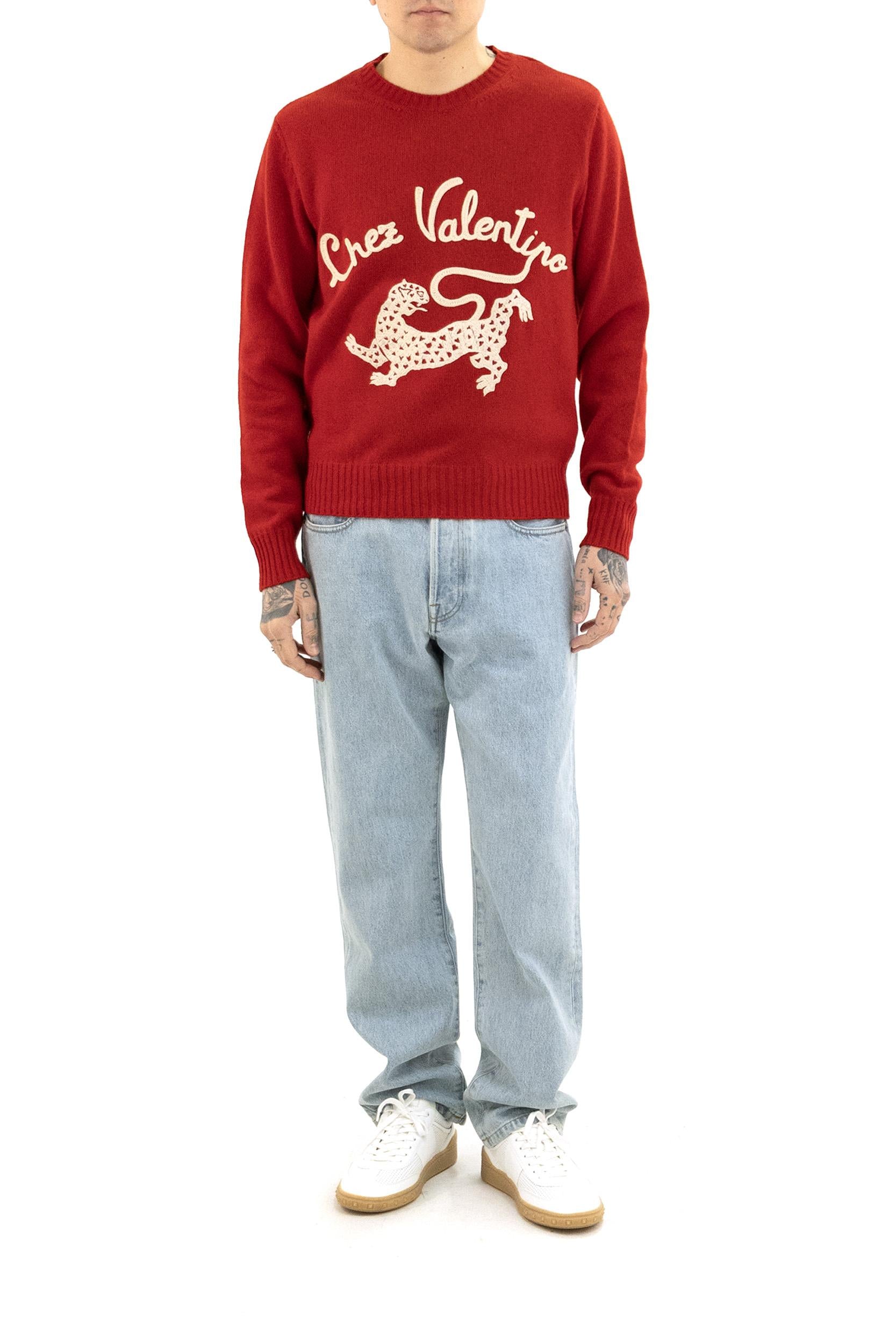 Maglia in Lana con Ricami<BR/> 8V3KC37ABBN 157 VALENTINO GARAVANI