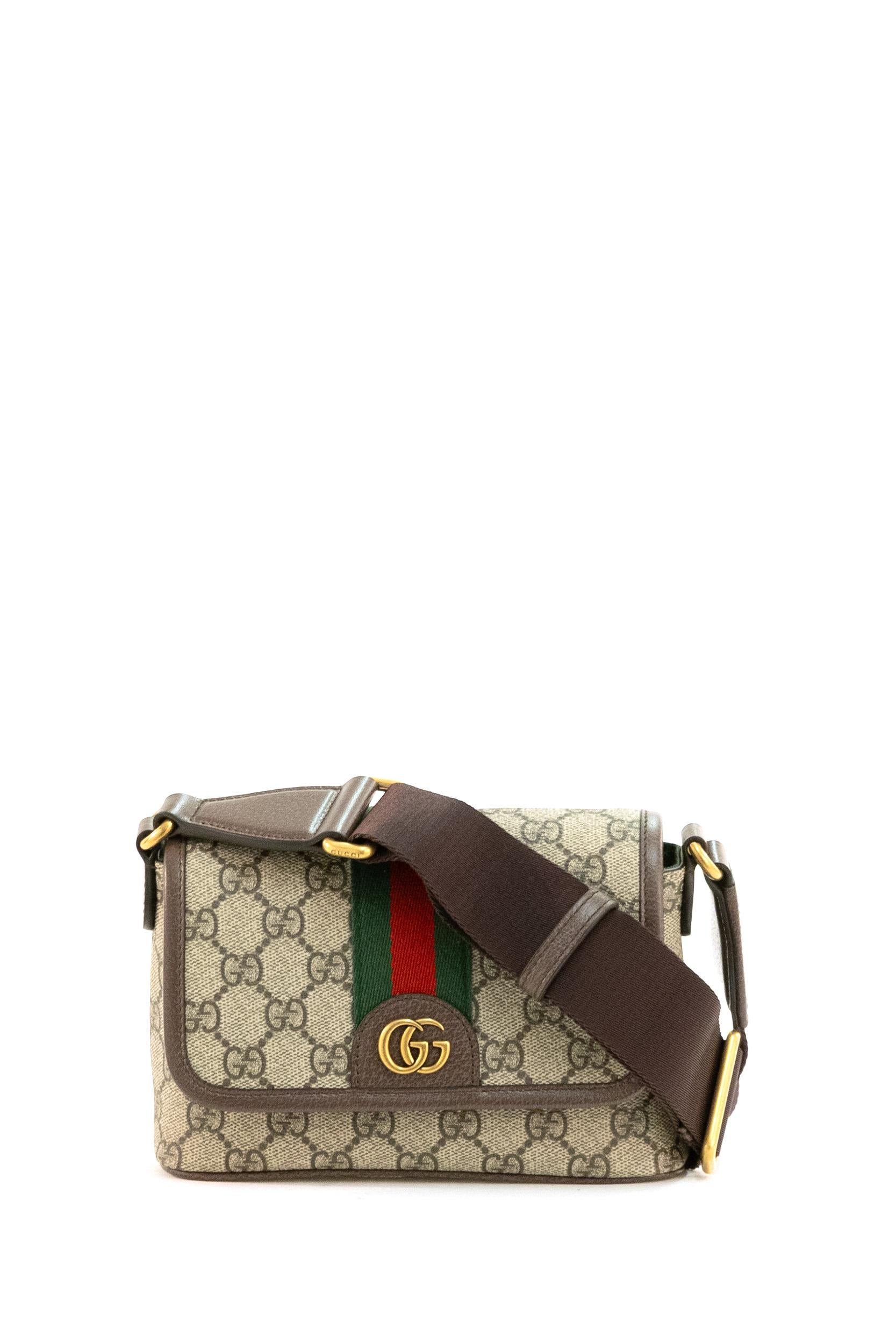 Mini borsa Ophidia in tessuto GG beige e marrone scuro<BR/> 838599 FAEOF 9745 GUCCI