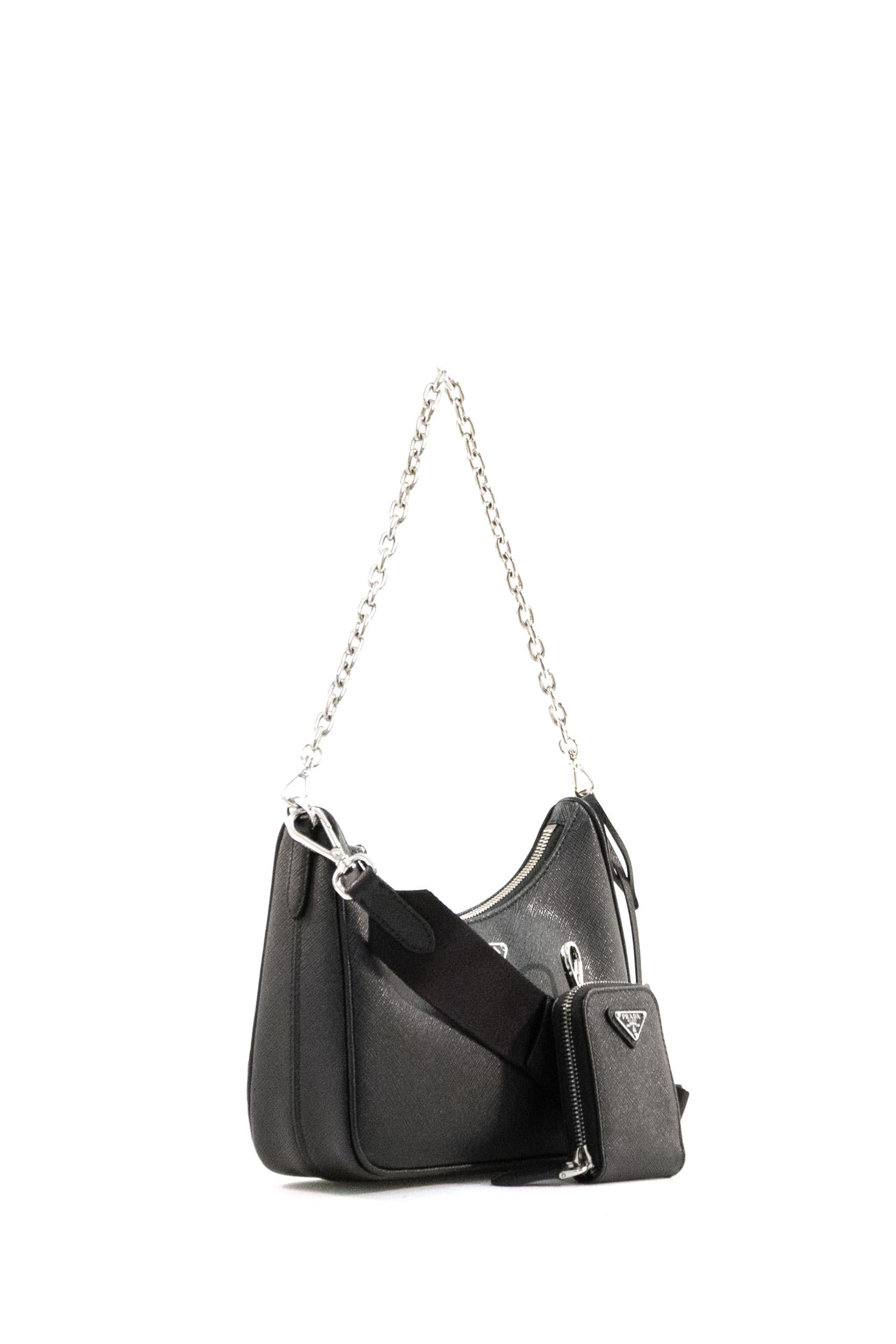 Borsa a spalla Prada Re-Edition 2005 in Saffiano di colore nero<BR/> 1BH204 V V2P NZV F0002 PRADA