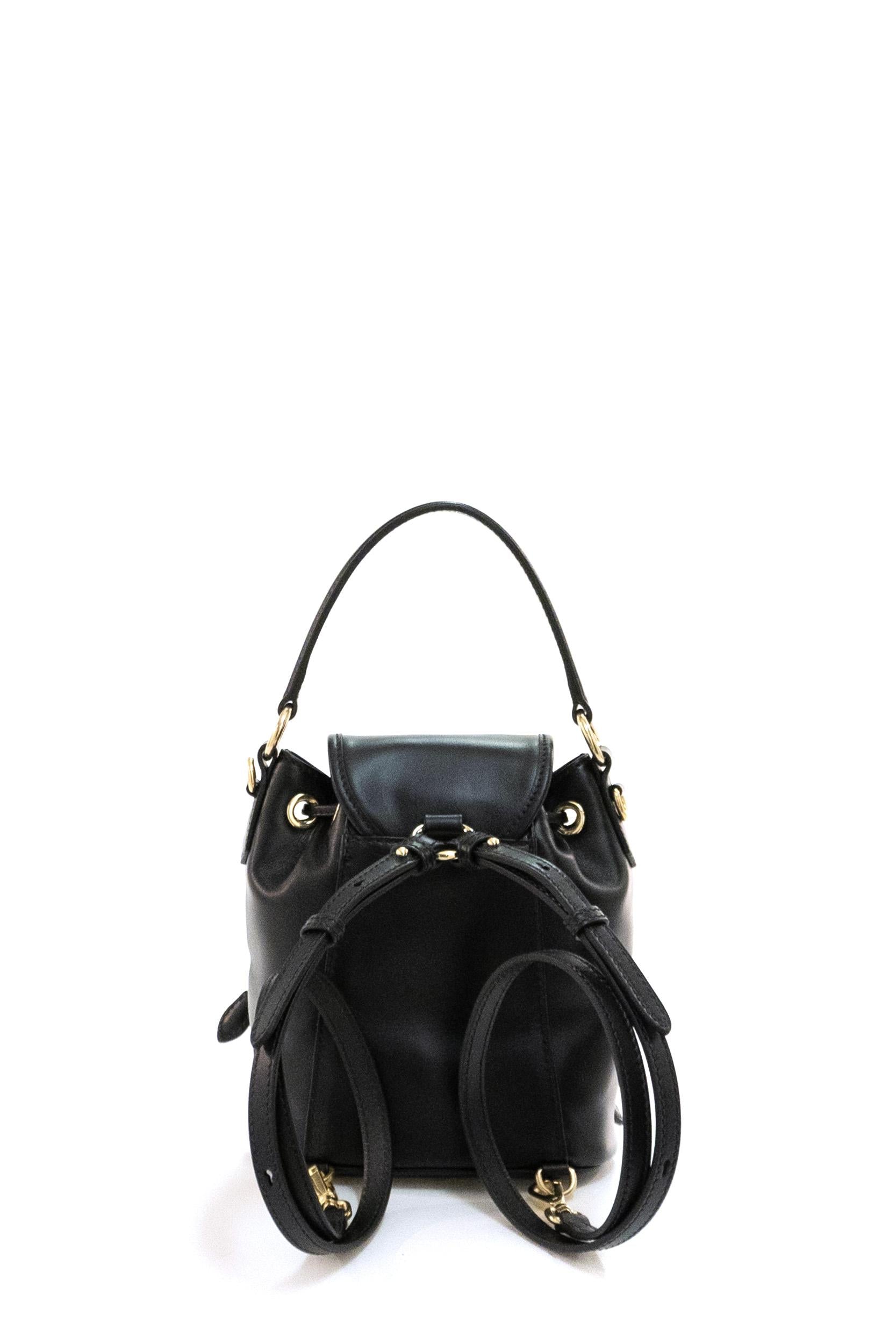 Mini zaino in pelle di colore nero<BR/> 5BZ045 V OOM 2CRW F0002 MIU MIU