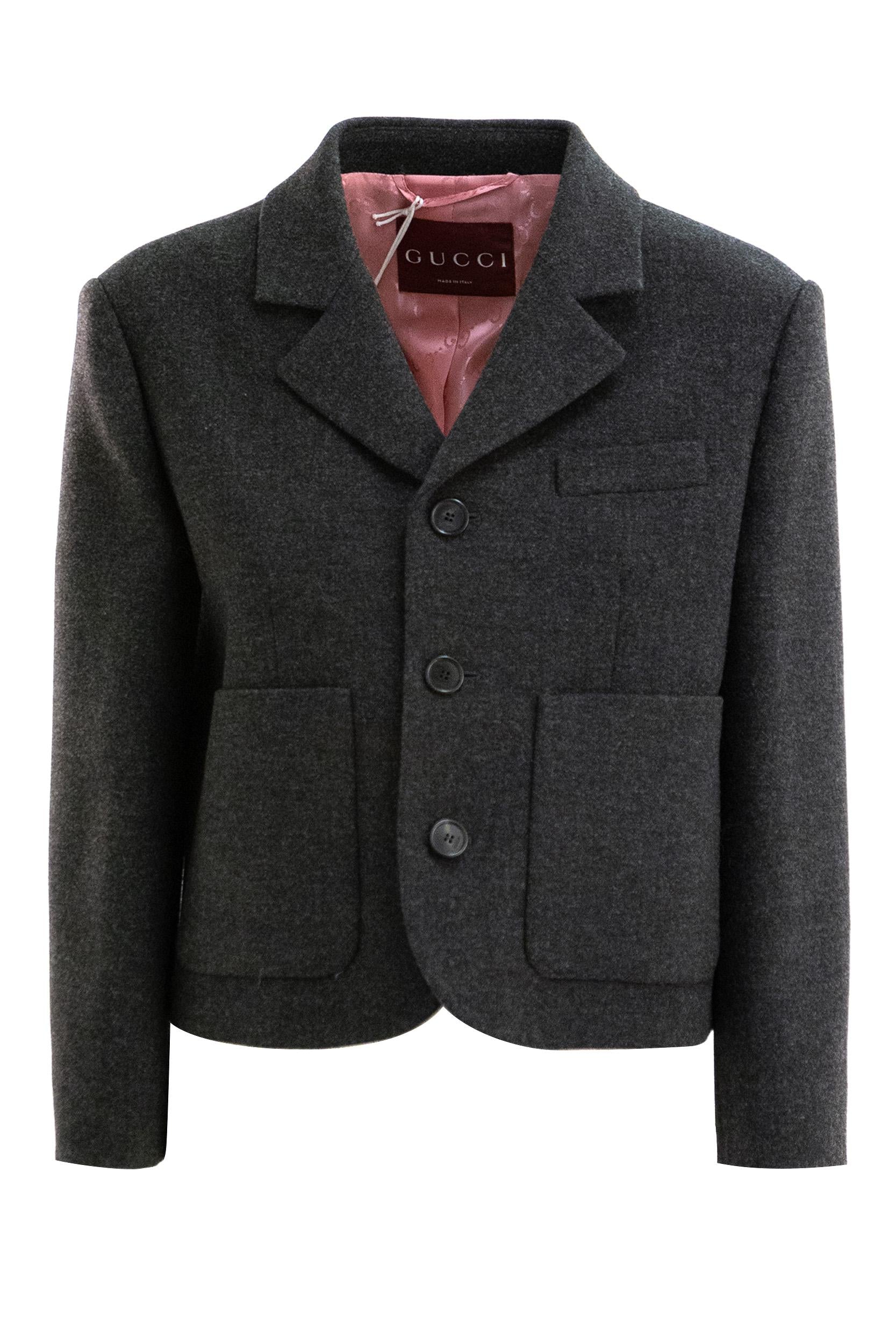 Giacca in lana color grigio scuro<BR/> 836720 Z7AXH 1168 GUCCI