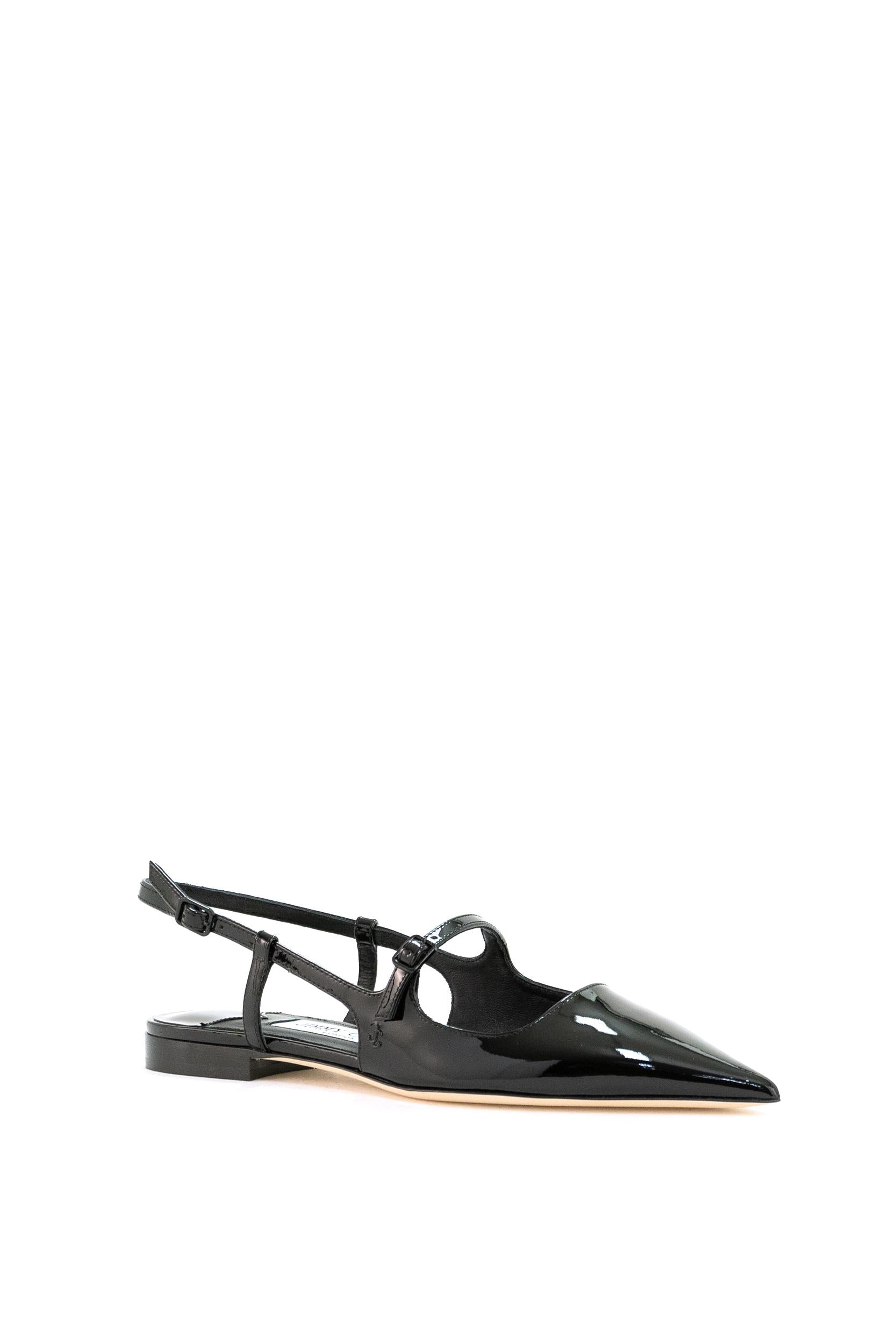 Slingback Didi<BR/> DIDI FLAT PAT BLACK JIMMY CHOO