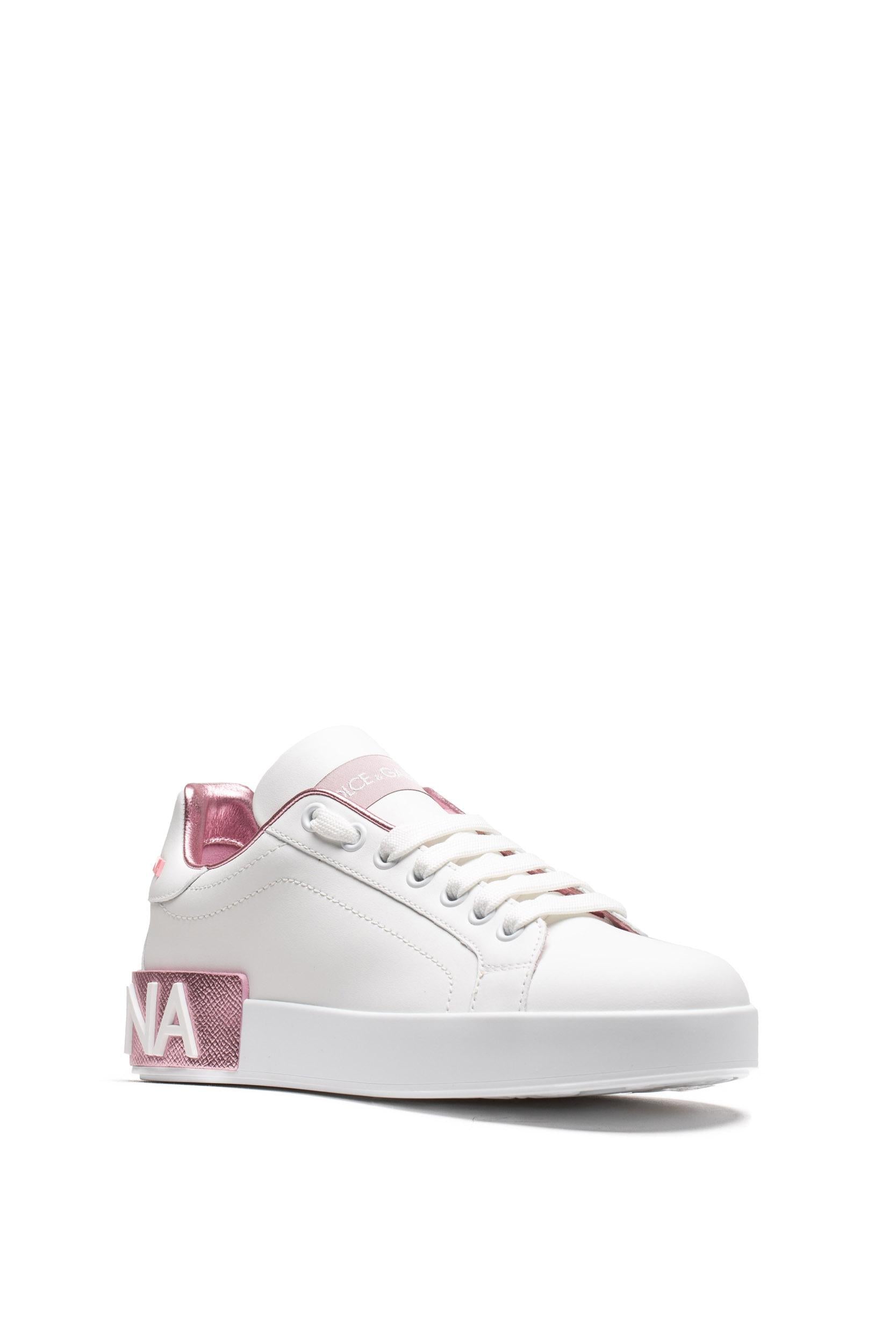 Sneaker Portofino in Vitello Nappato Stampa Scritta CK1544 AX615 87587 DOLCE & GABBANA