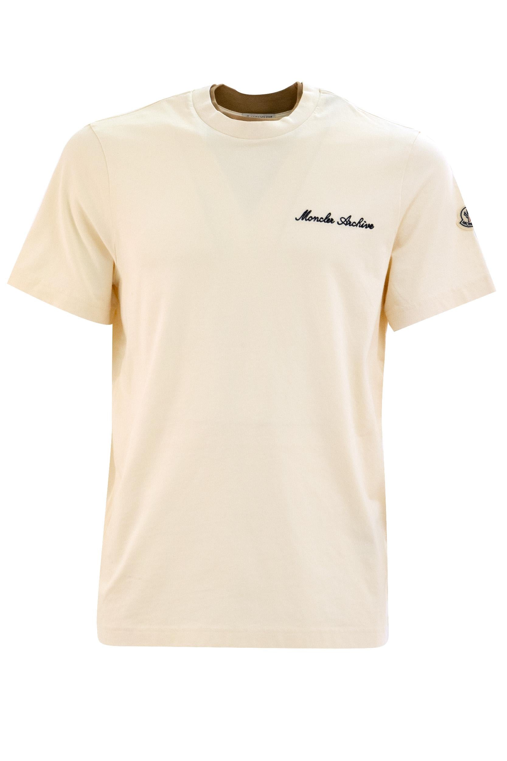 T-shirt con Logo Ricamato in Cotone<BR/> 8C000-15 89AYY 060 MONCLER