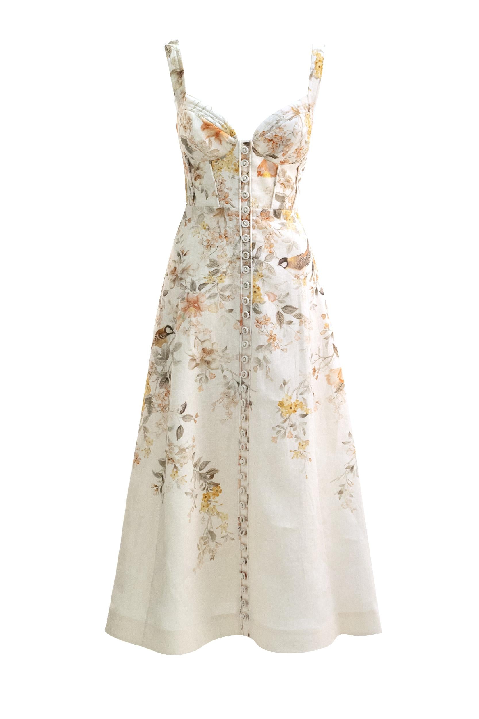 Abito da Picnic Luna in Lino<BR/> 7525DS261 CREAM ZIMMERMANN