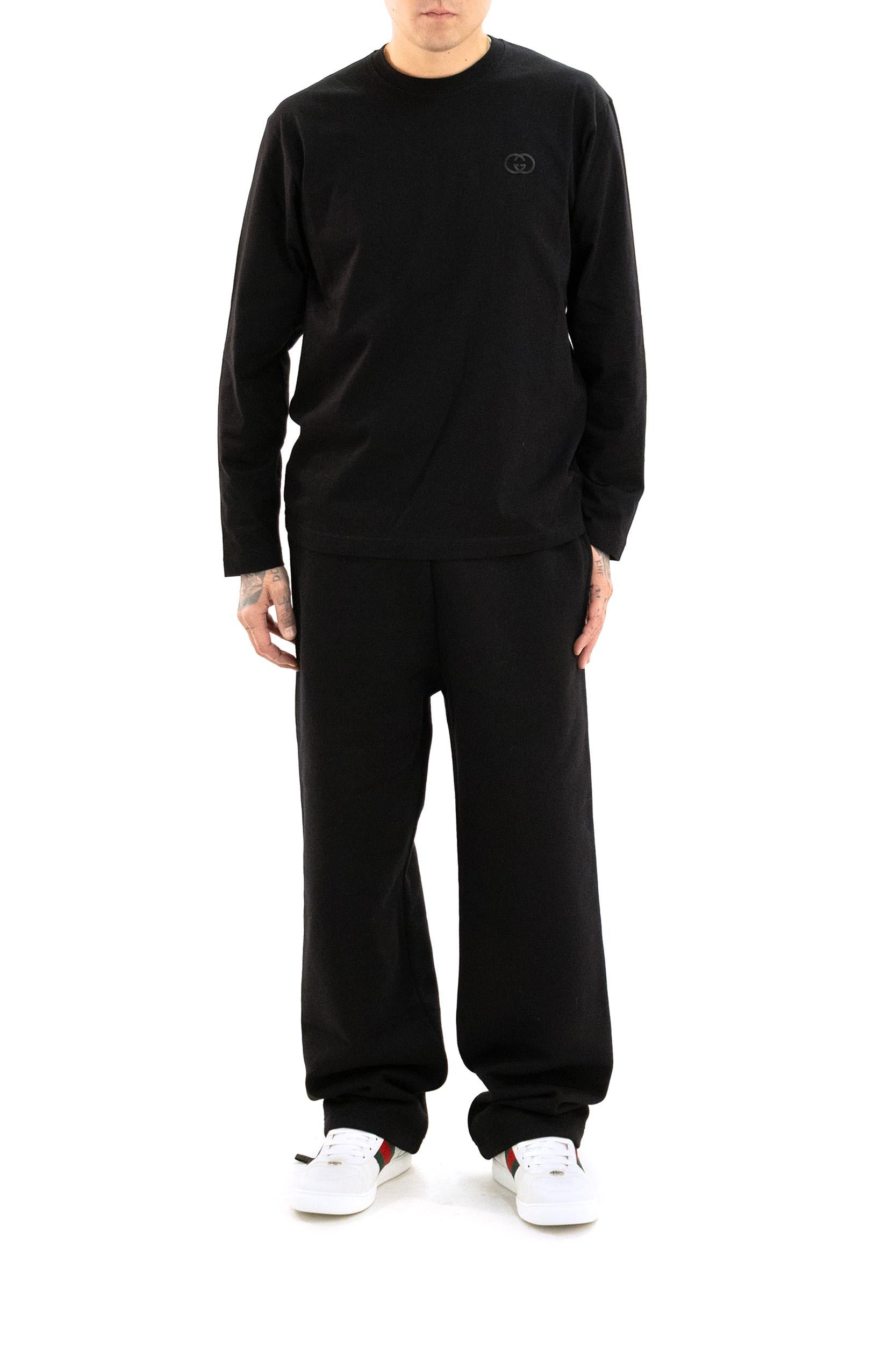 T-shirt in jersey di cotone di colore nero<BR/> 815127 XJHKE 1043 GUCCI