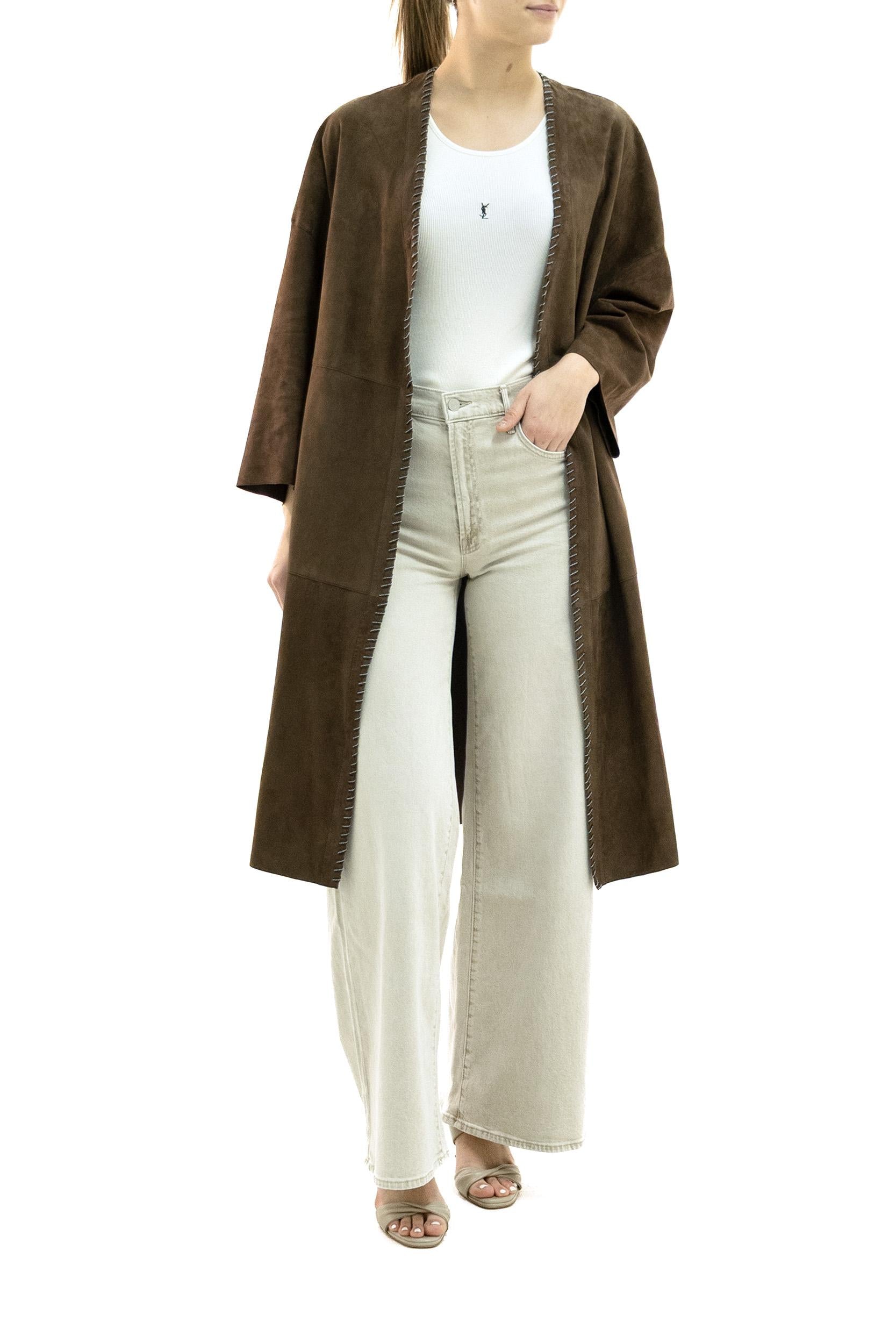 Cappotto in suede di colore marrone<BR/> BE26-7960/INTR MIX MIX4 BULLY
