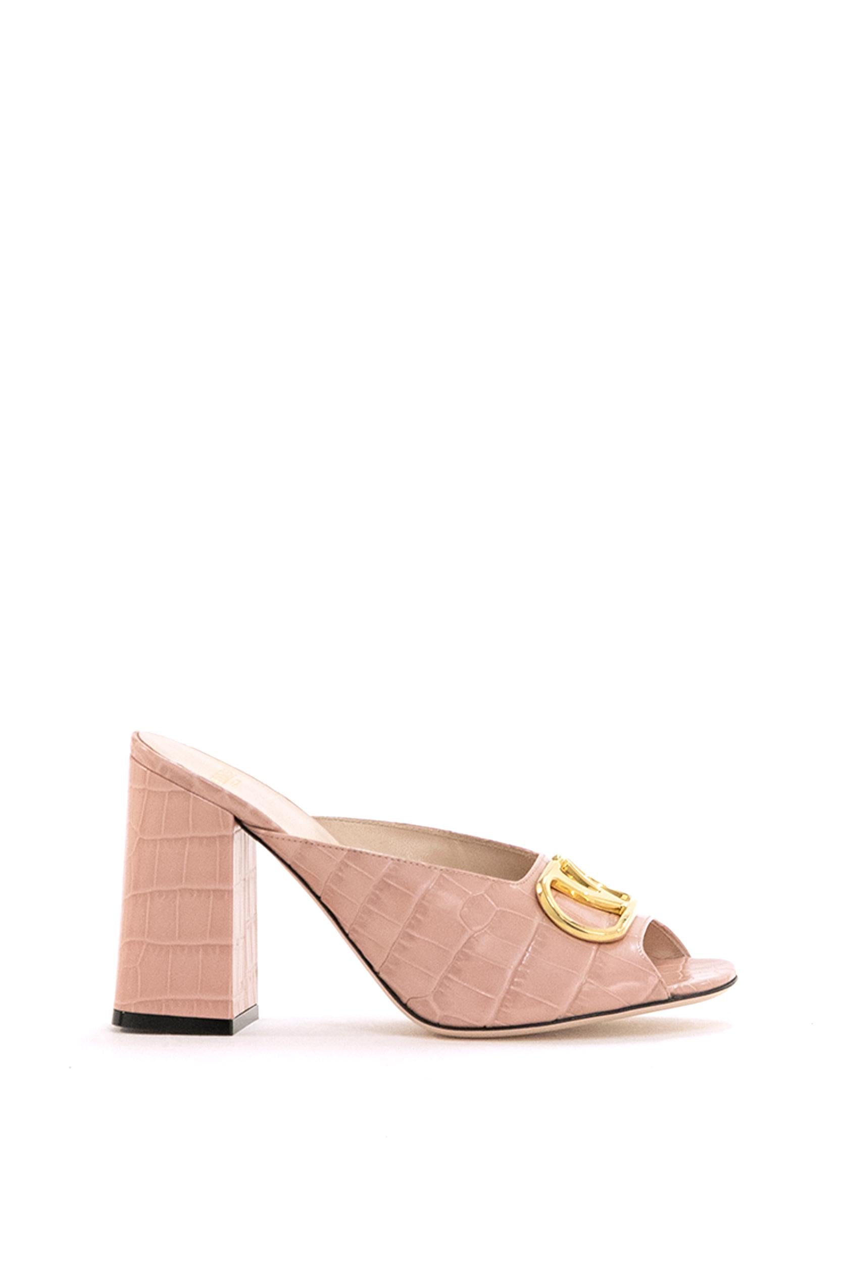 Sandali Slide Vlogo Signature in Vitello Stampato<BR/> 8W2S0NW6LUR BKA VALENTINO GARAVANI