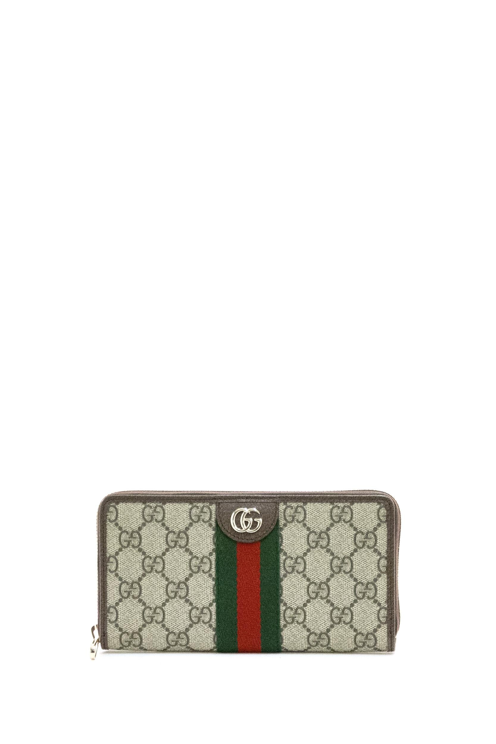 Portafoglio Ophidia in tessuto GG Supreme beige e marrone scuro<BR/> 838484 FAE0L 9746 GUCCI
