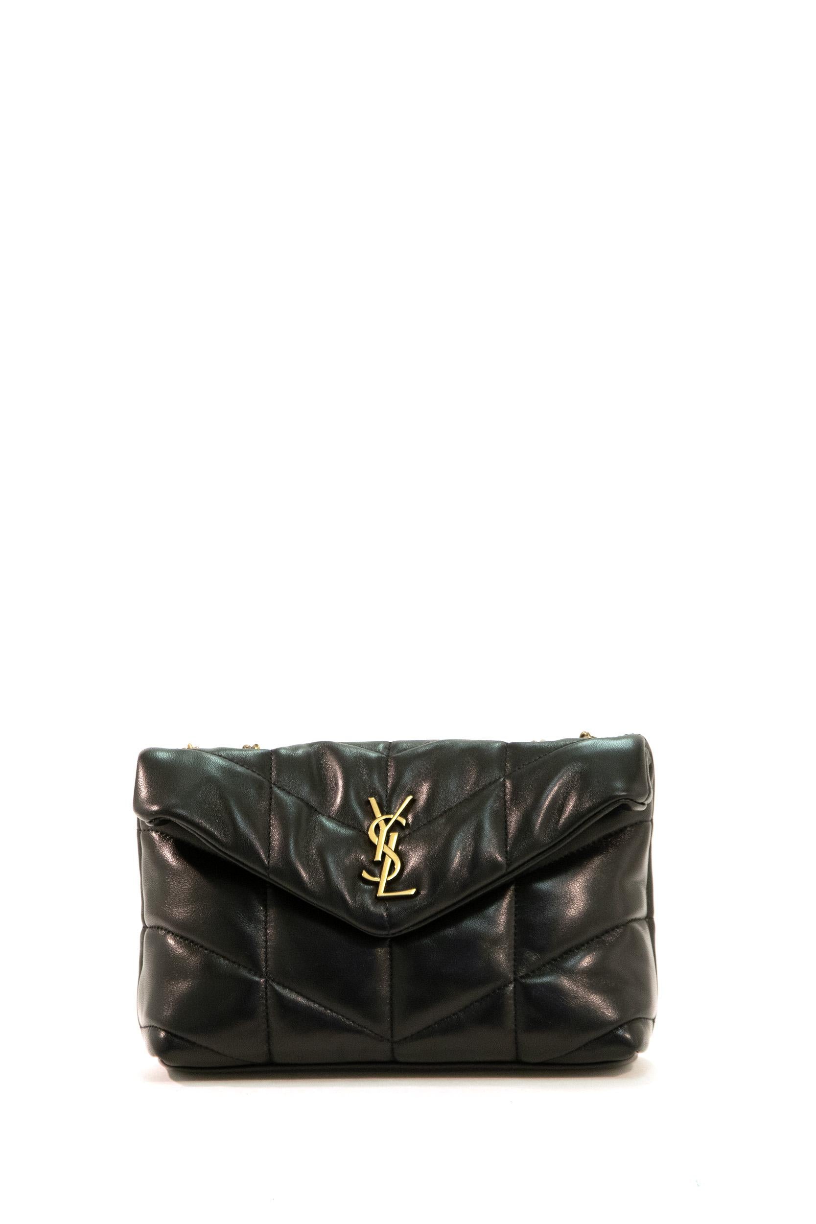 Saint Laurent Borsa Loulou Puffer Toy in nappa trapuntata nera 759337 1EL07 1000 SAINT LAURENT