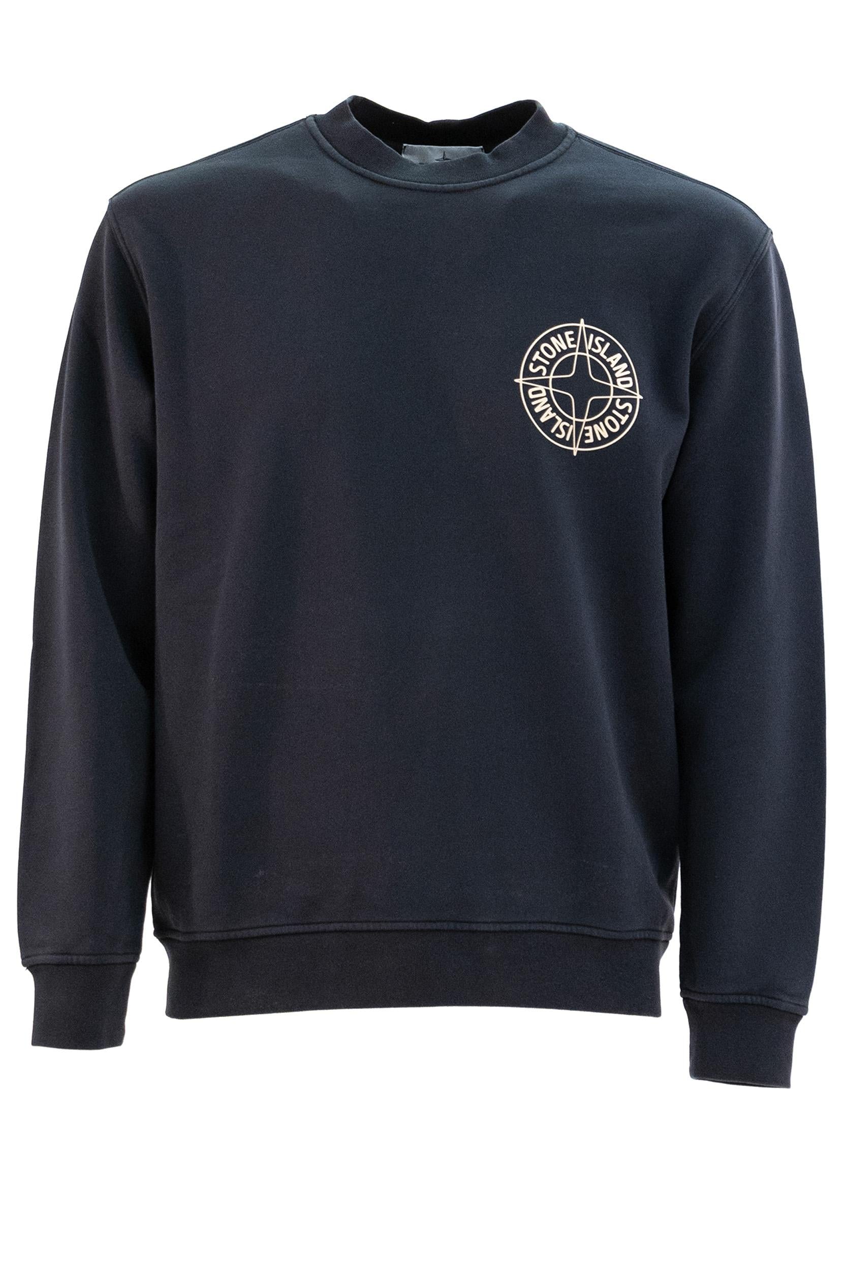 Felpa Girocollo in Cotone<BR/> L1S156100001 S0283 V0020 STONE ISLAND