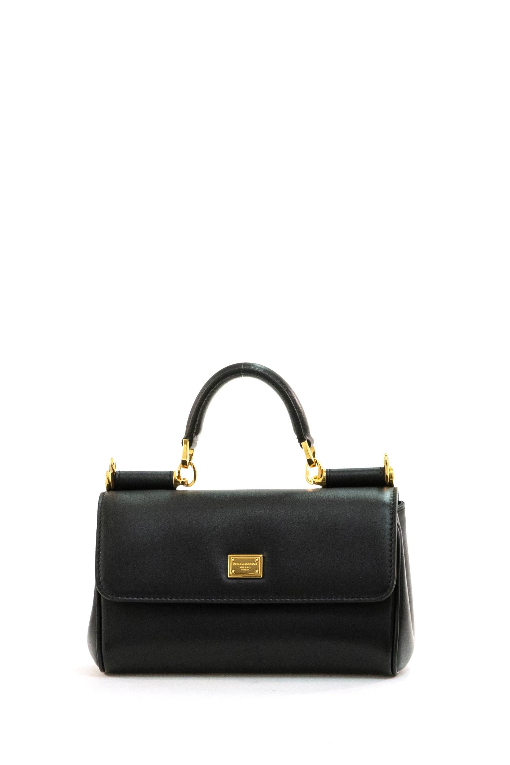 Borsa a Mano My Sicily Mini in Pelle<BR/> BB7864 B7321 80999 DOLCE & GABBANA