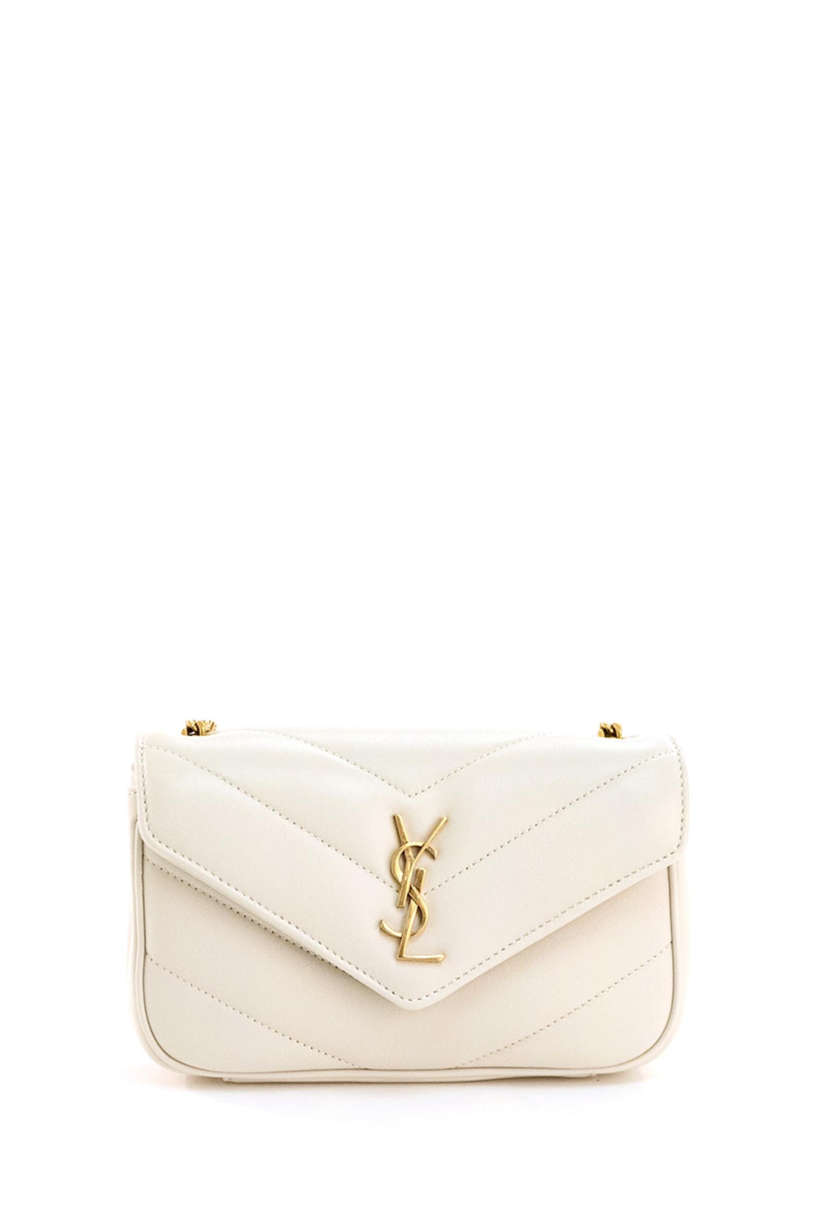 Borsa Loulou Mini in nappa matelassè color avorio<BR/> 821749 AAEAX 9207 SAINT LAURENT