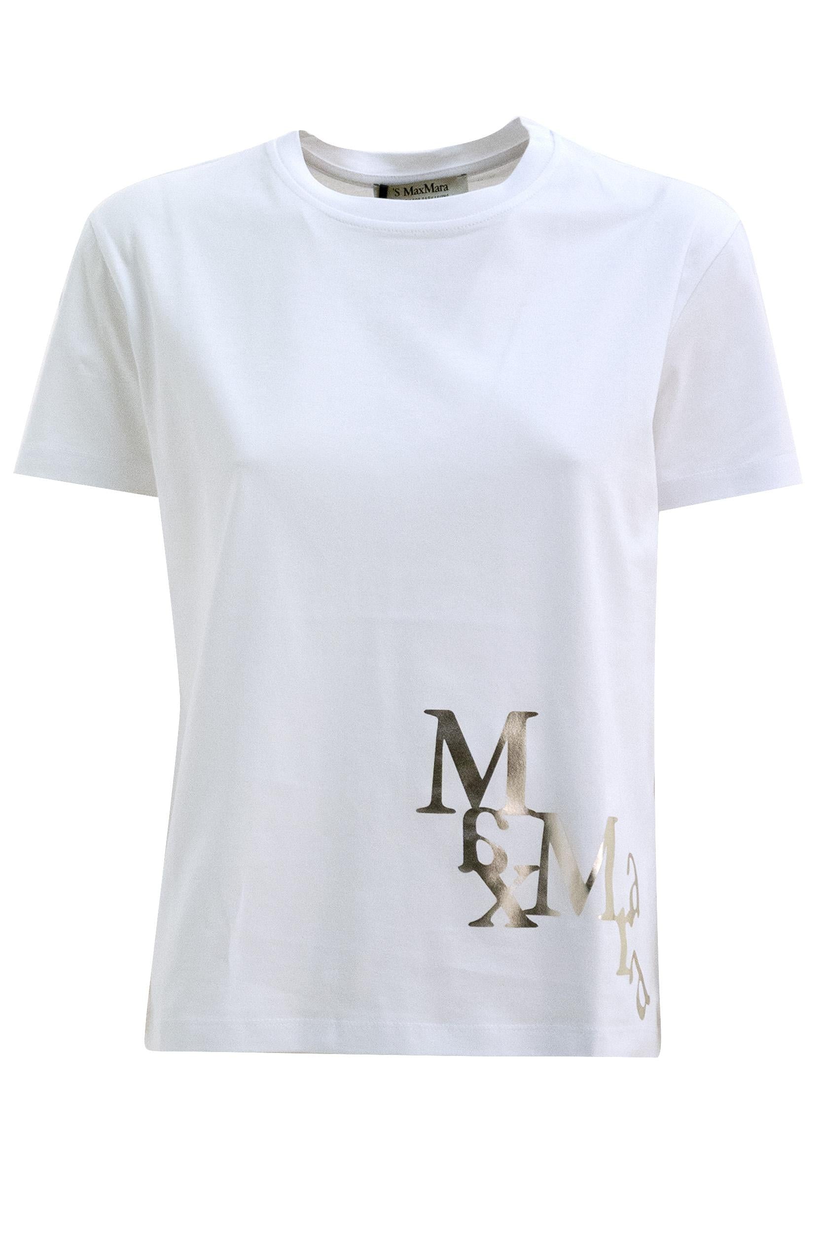 T-shirt in jersey di cotone di colore bianco<BR/> SMMEDILE 007 S MAX MARA