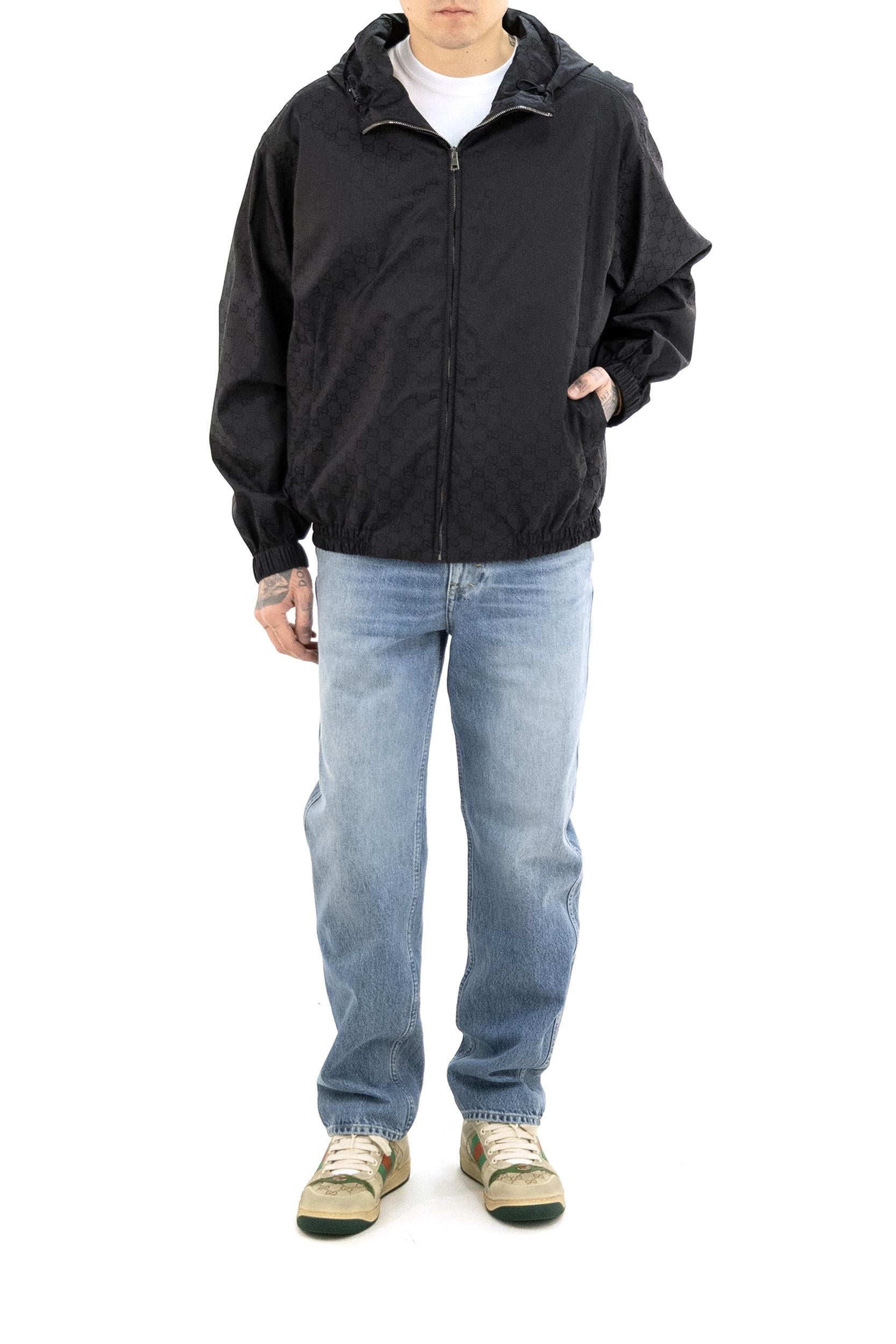 Giacca in Nylon GG con Zip<BR/> 860948 ZASZD 4440 GUCCI