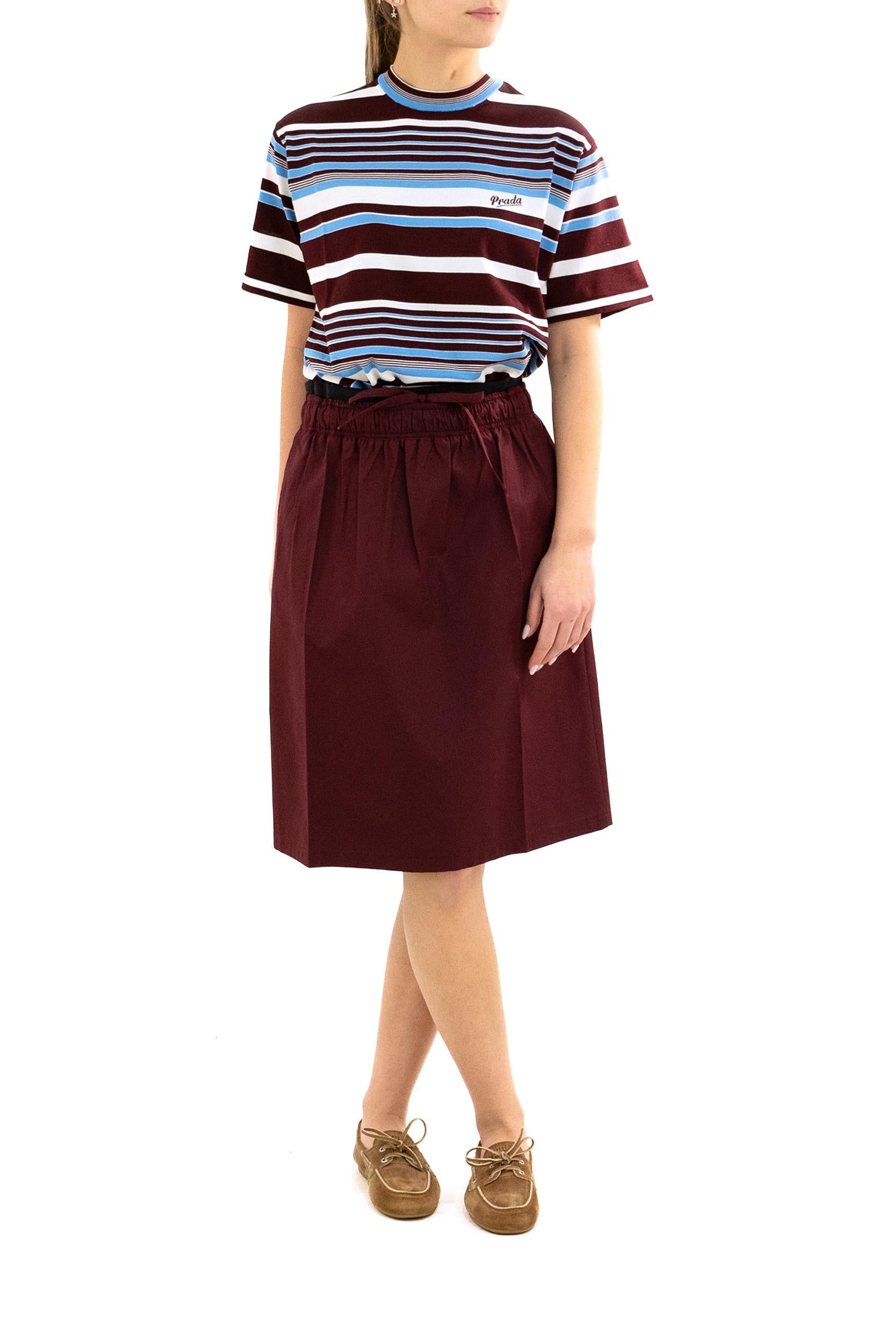 Maglia a Righe in Cotone<BR/> P24B3H S OOO 19BR F0RUE PRADA
