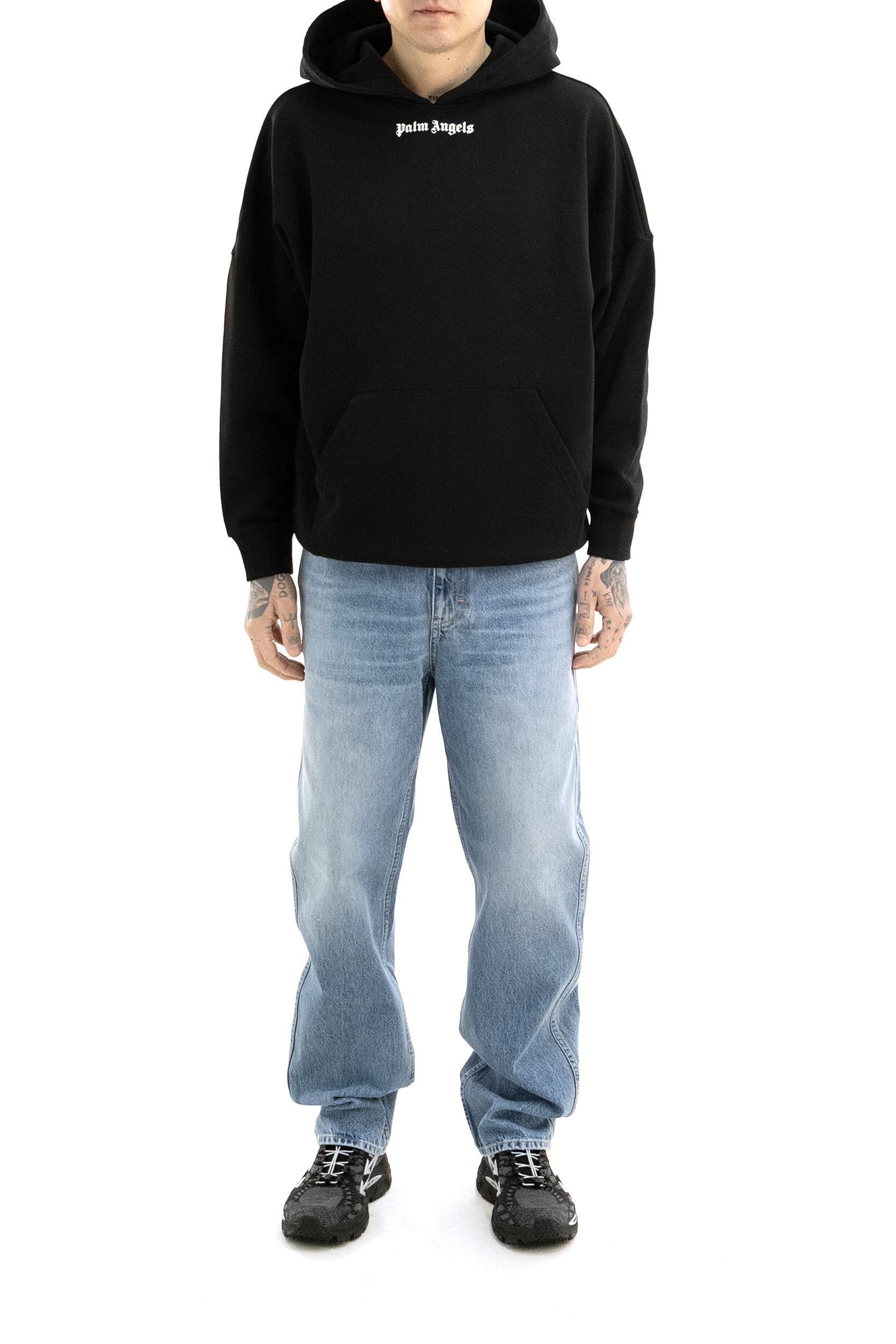 Felpa Classic Logo in Cotone con Cappuccio<BR/> PMBB036S26FLE001 1003 PALM ANGELS