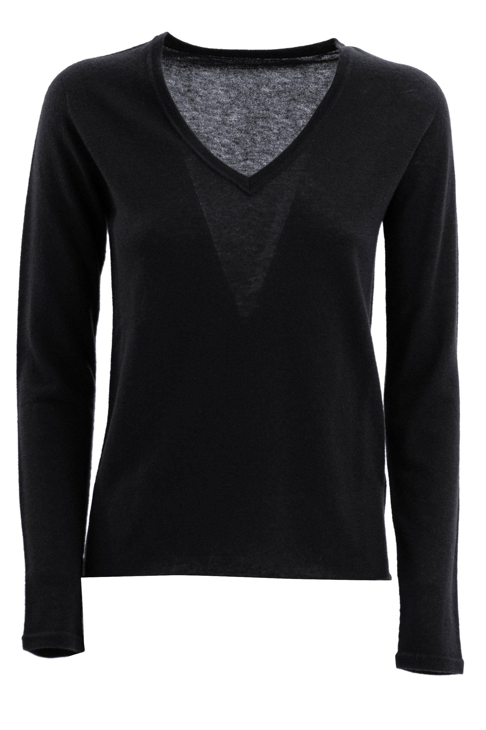 Pullover in cashmere di colore nero<BR/> H25M251-FPU671 002 MAJESTIC