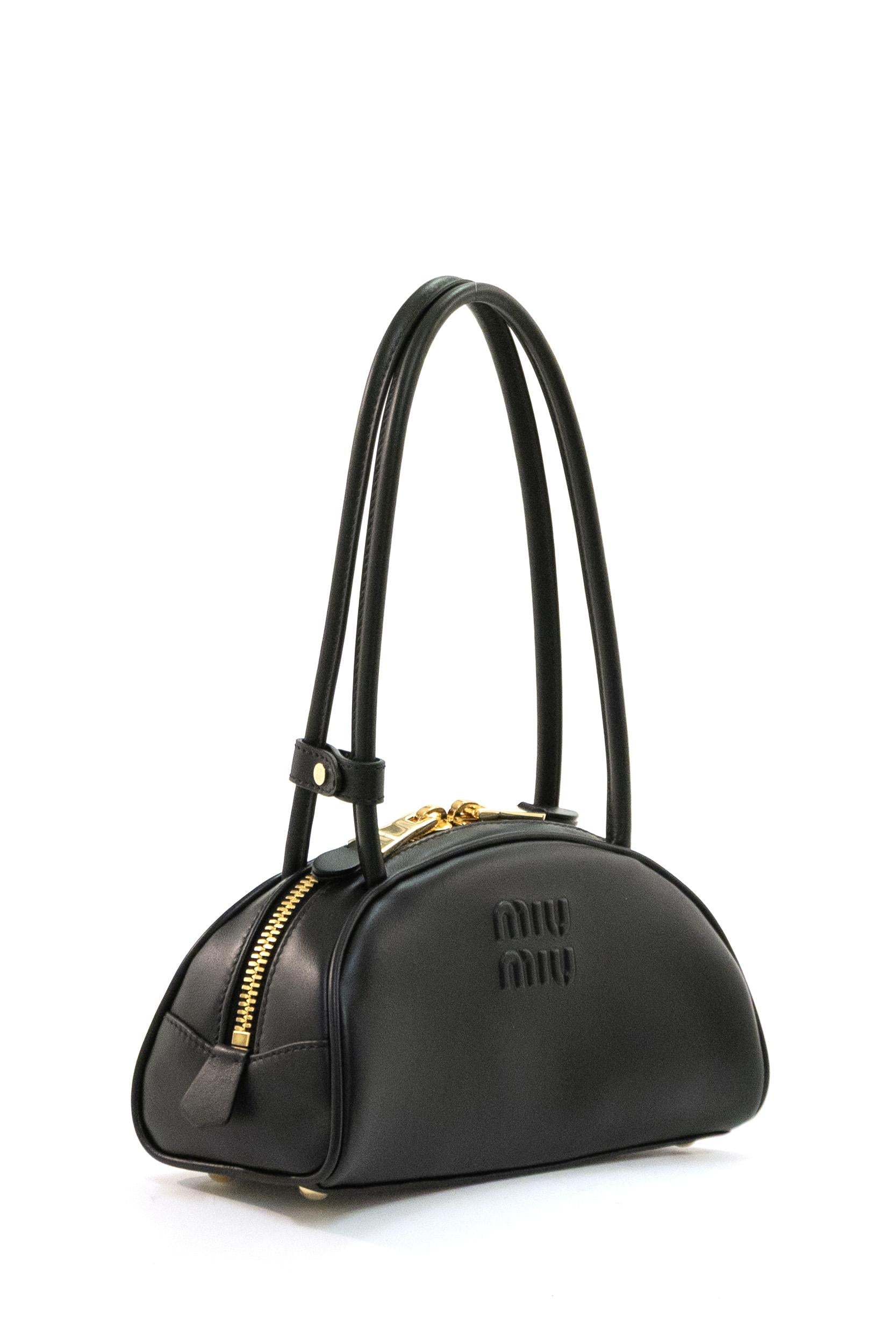 Borsa Beau in Pelle colore nero<BR/> 5BB192 2CRW F0002 MIU MIU