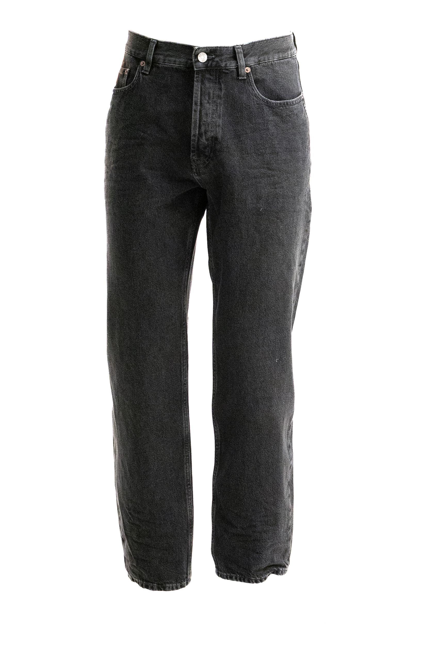 Jeans in denim di cotone color nero slavato <BR/><BR/> 816412 Y33VA 1297 SAINT LAURENT