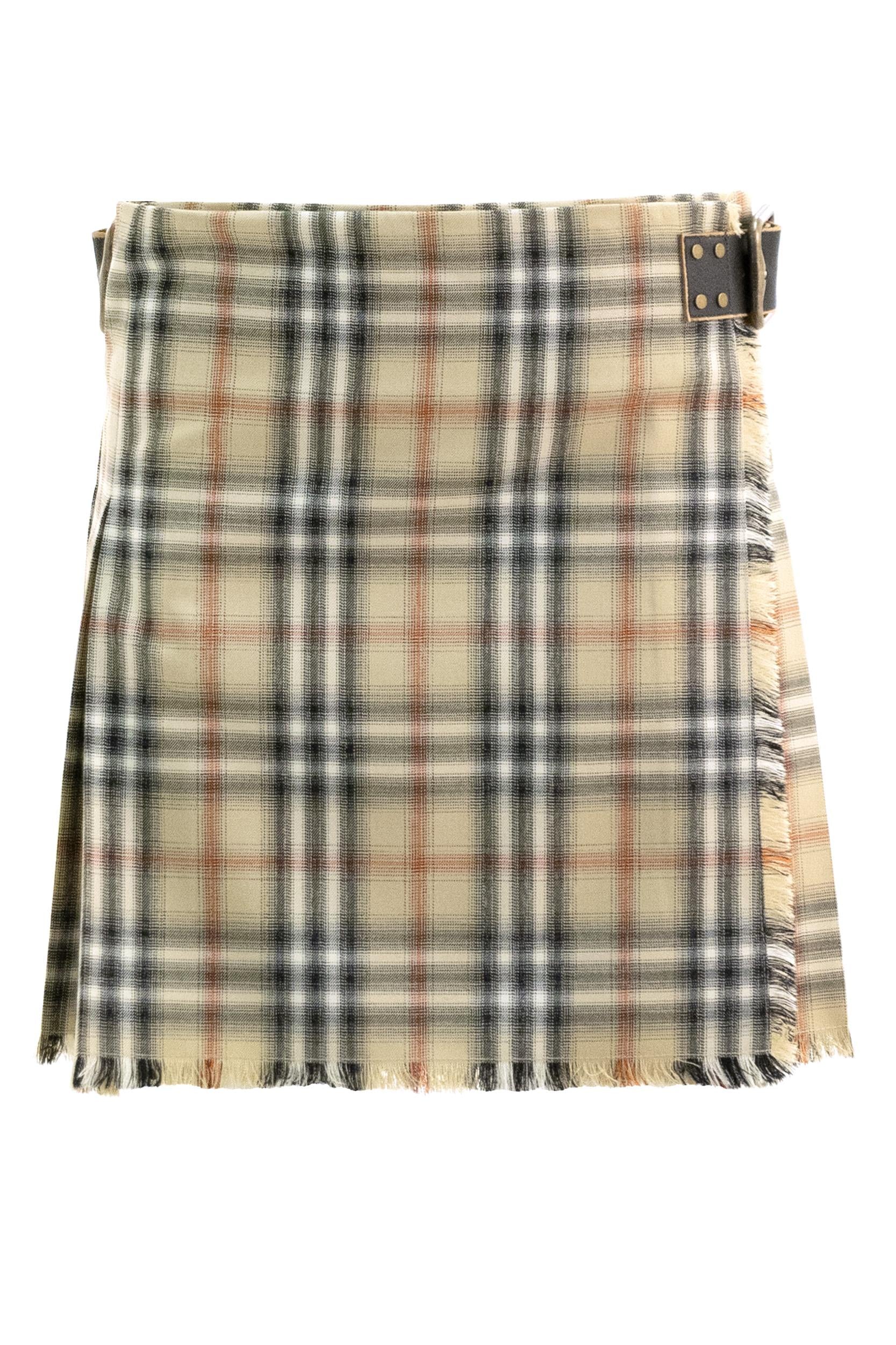 Mini kilt in lana Check di colore beige<BR/> 8118152 SANDCHECK BURBERRY