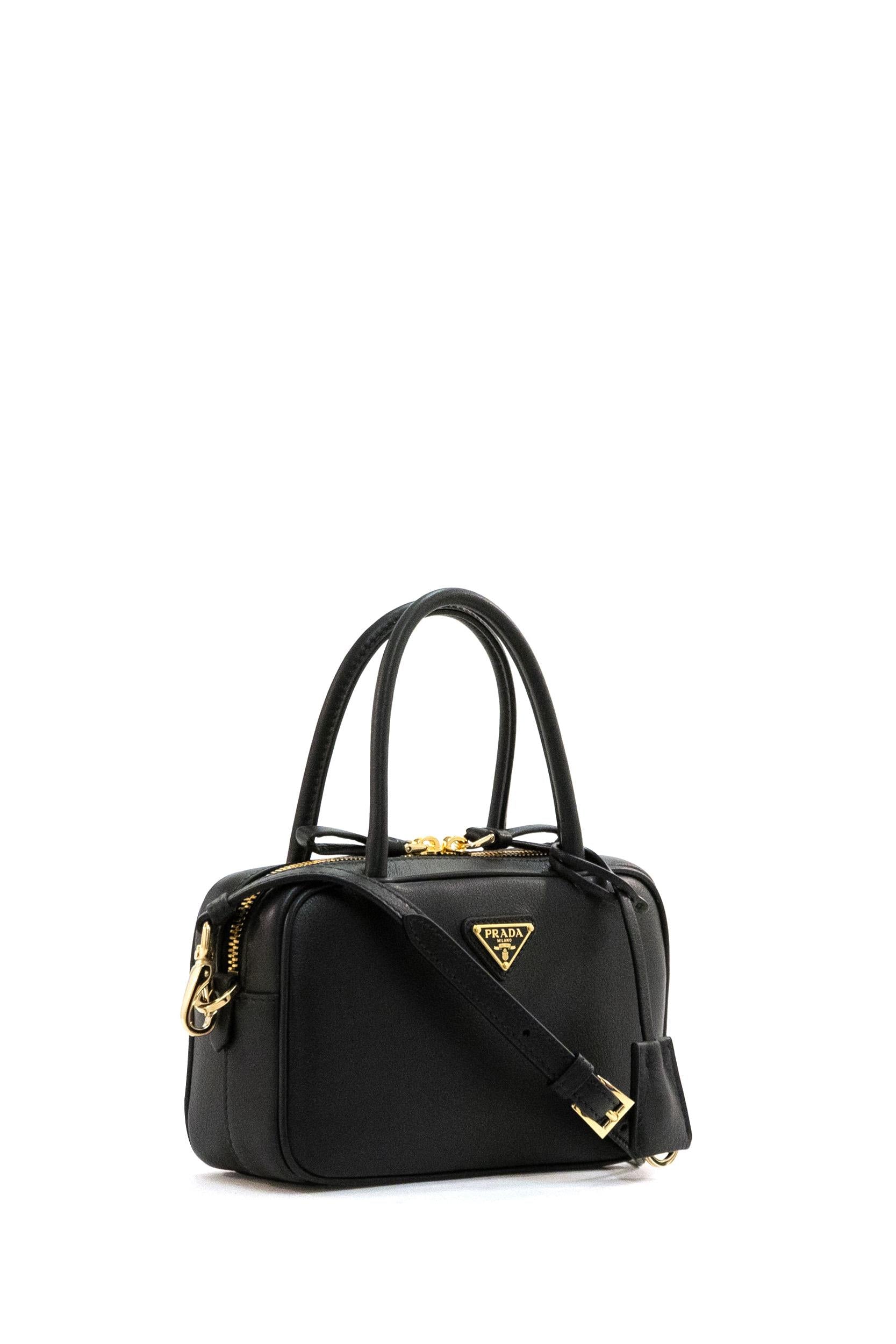 Borsa a mano in pelle di colore nero <BR/> 1BB152 2CYS F0002 PRADA