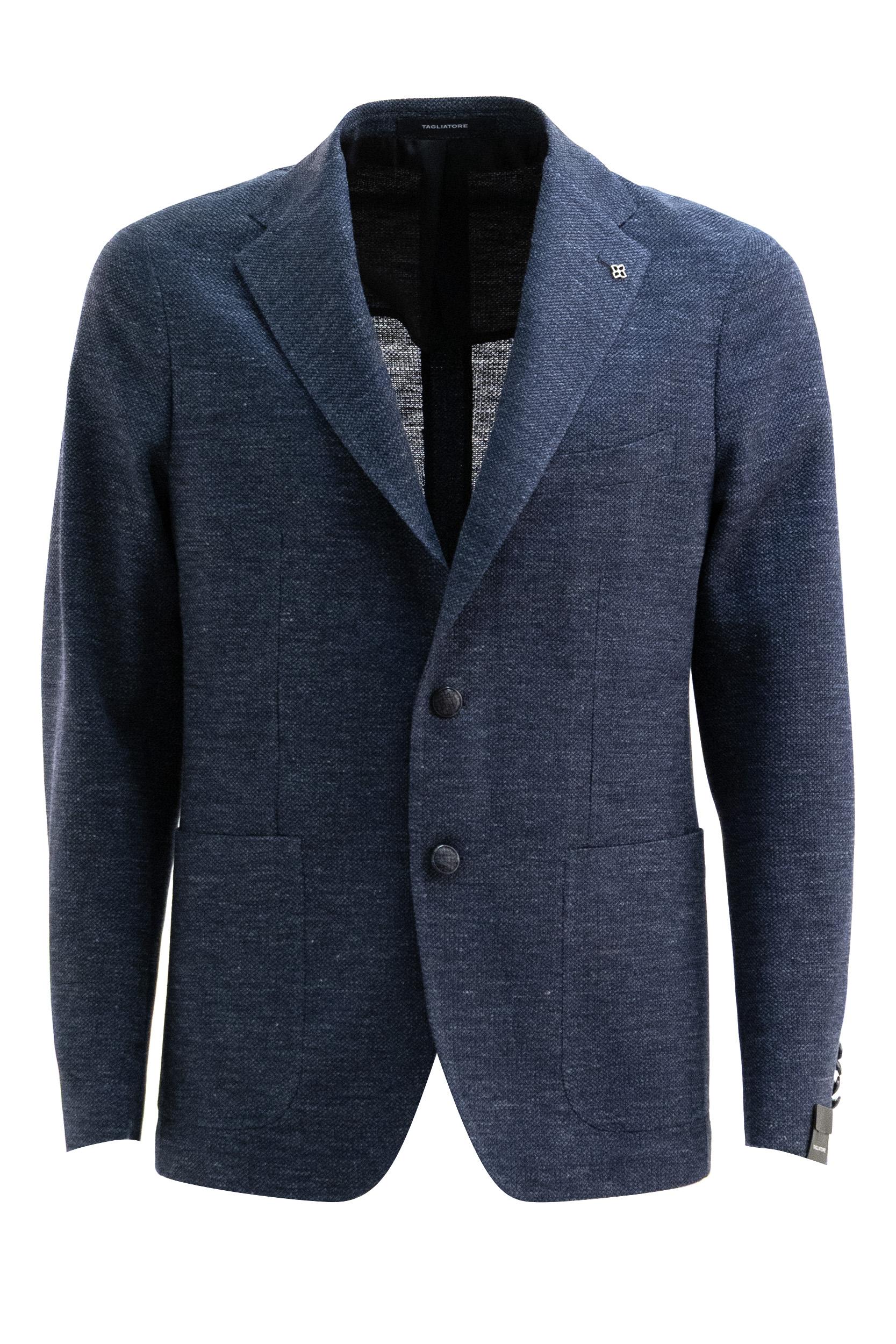 Giacca monopetto in lino e cotone di colore blu 1SMJ22K-PE 570003 B3339 TAGLIATORE