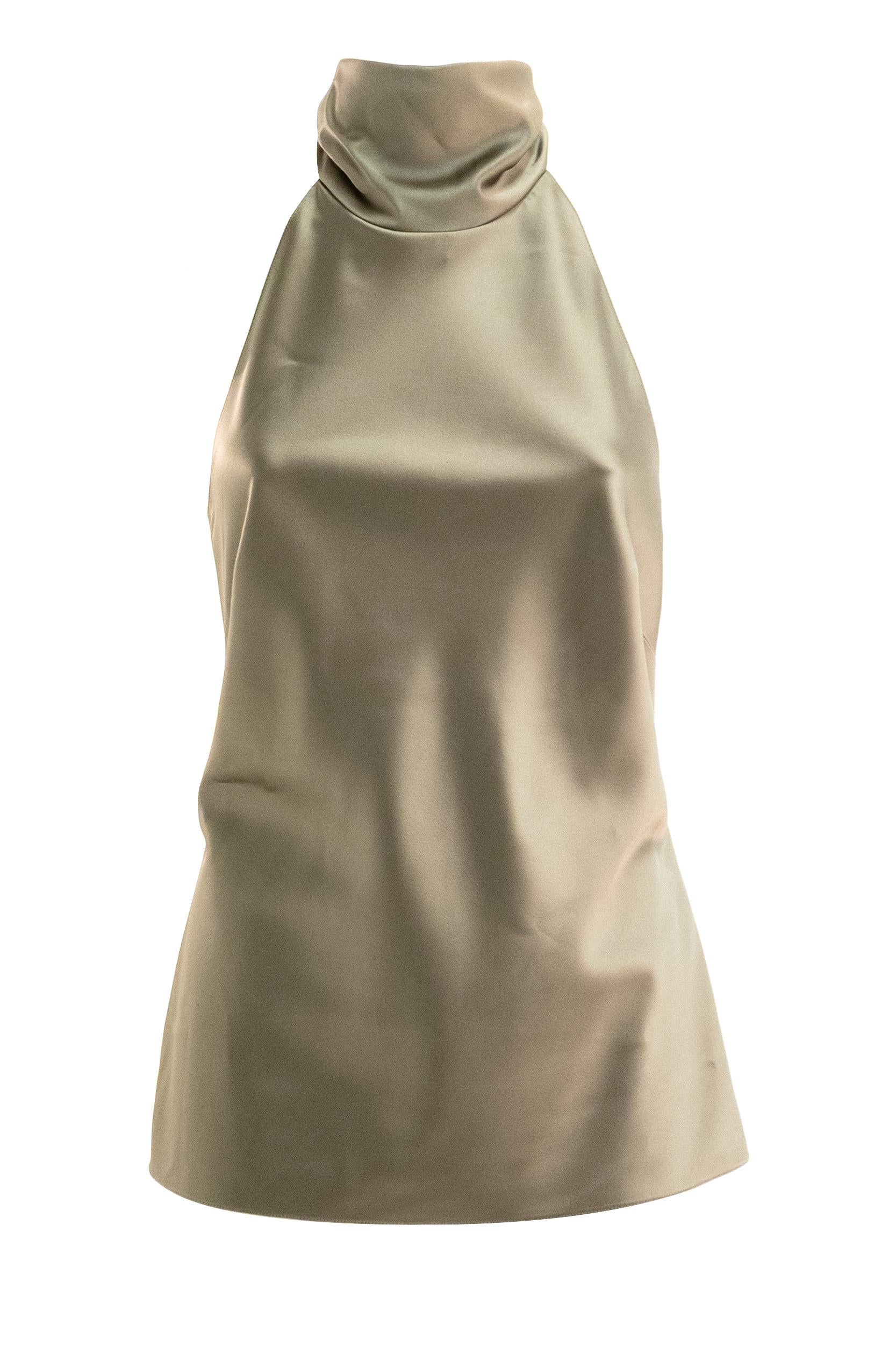 Top in raso color verde oliva<BR/> 290P20988001 PORCINI RALPH LAUREN