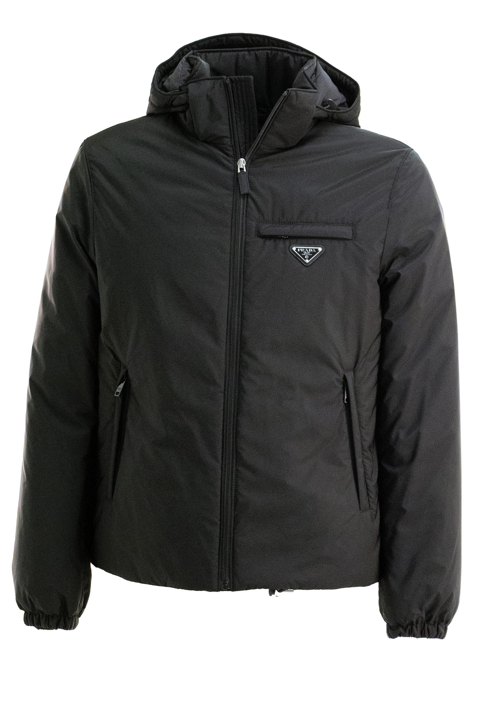 Piumino in Re-Nylon di colore nero<BR/> SGN955 S 191 1WQ9 F0002 PRADA