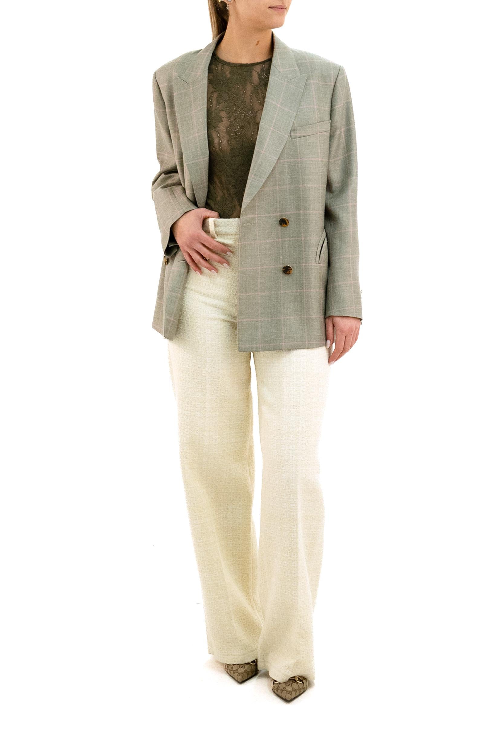 Blazer Doppiopetto in Lana, Seta e Lino<BR/> BZCHB01 BAV YP01 BLAZE' MILANO