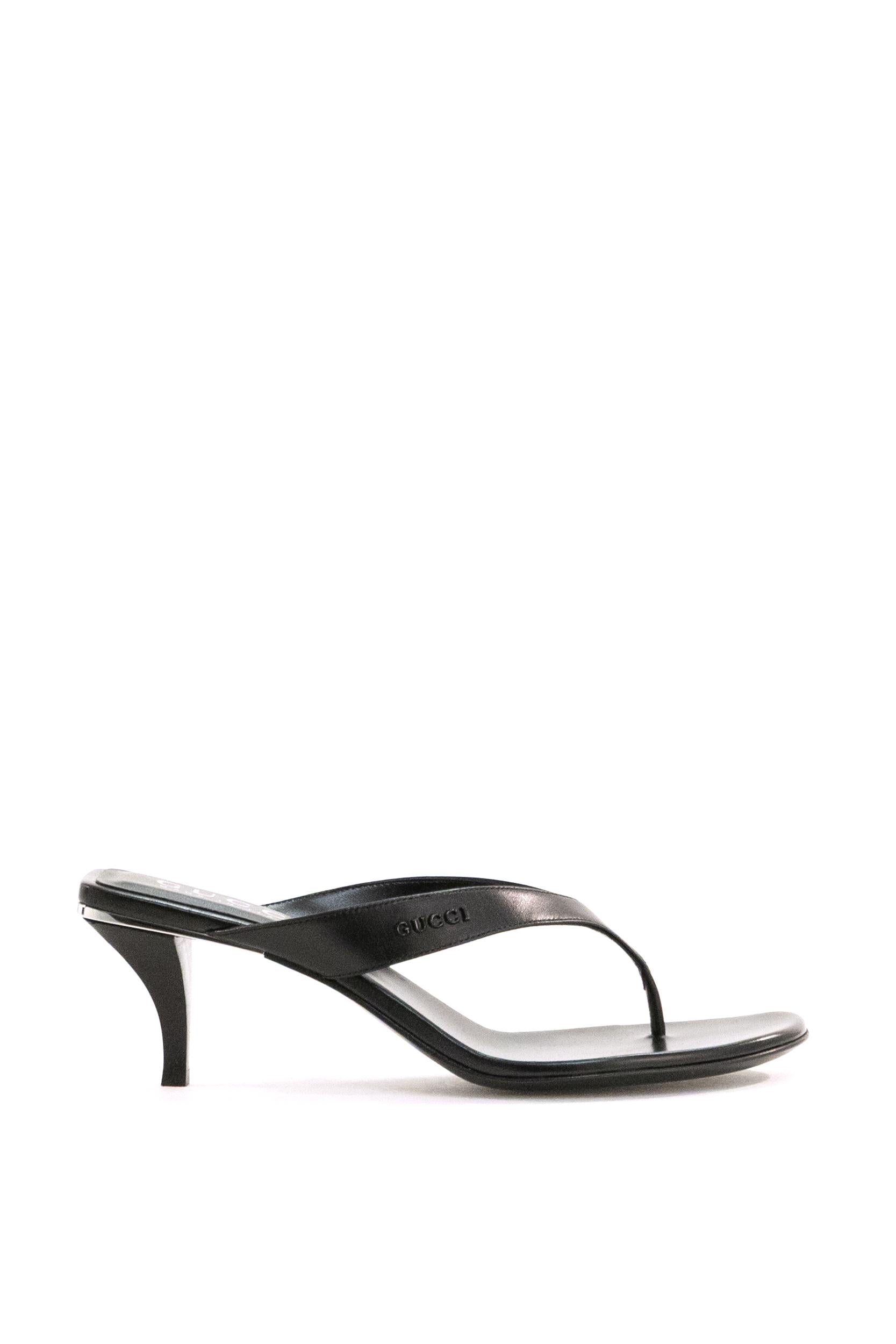 Sandali Vittoria in pelle di colore nero<BR/> 865403 C9D00 1000 GUCCI