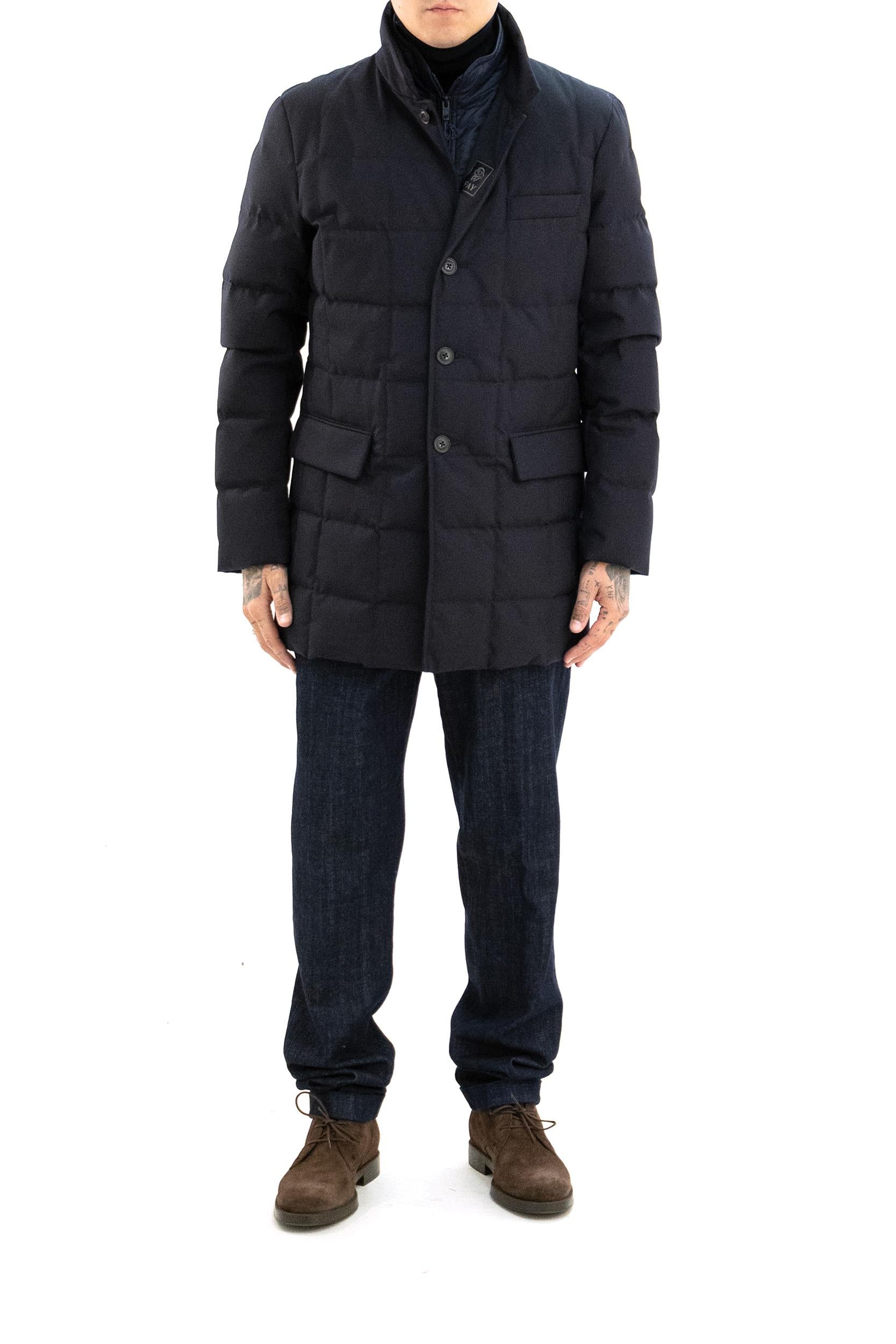 Piumino Double Front in Canvas color blu<BR/> NAM37510530XOB U807 FAY