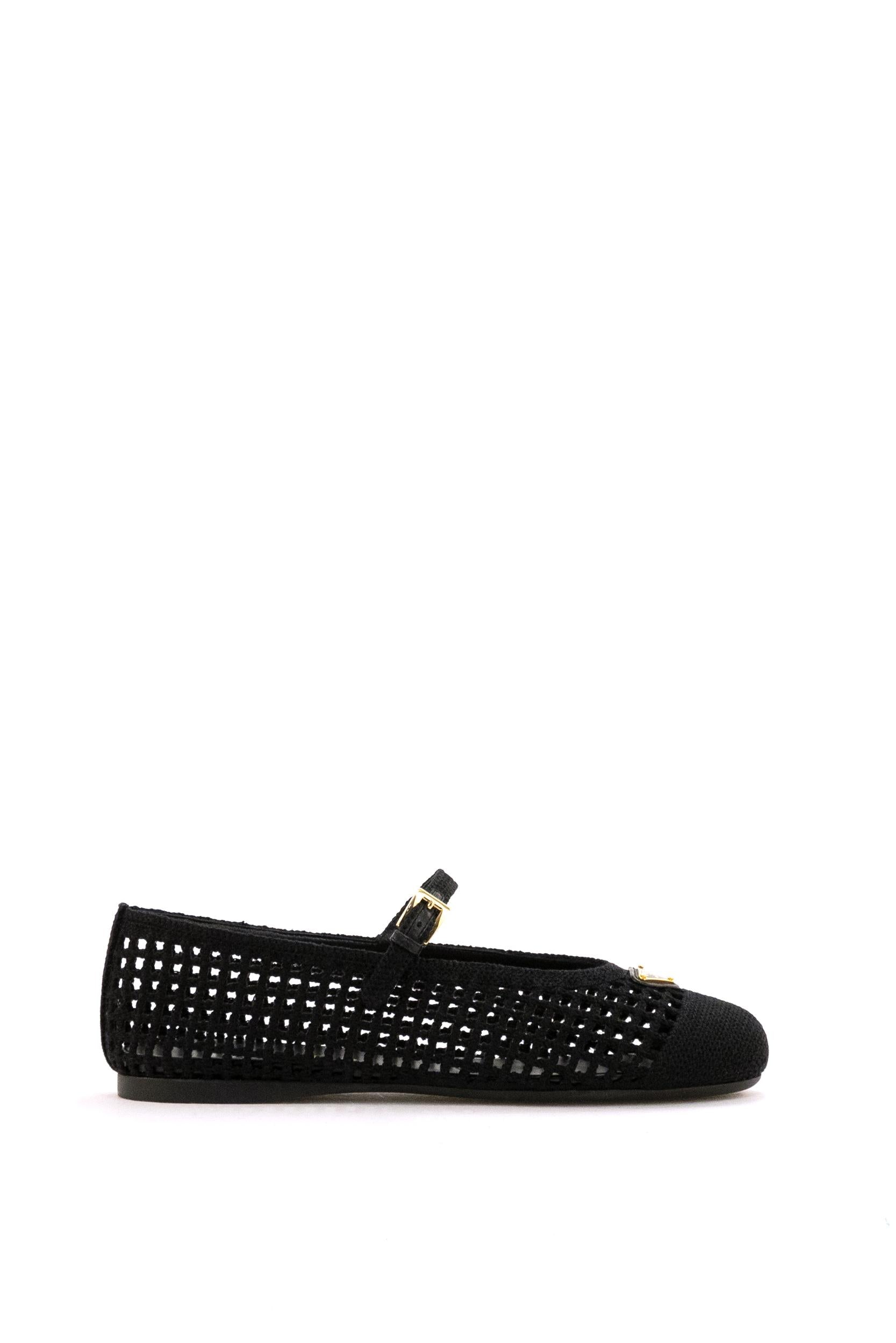 Ballerine in maglia crochet di colore nero<BR/> 1F364O F 005 2F46 F0002 PRADA