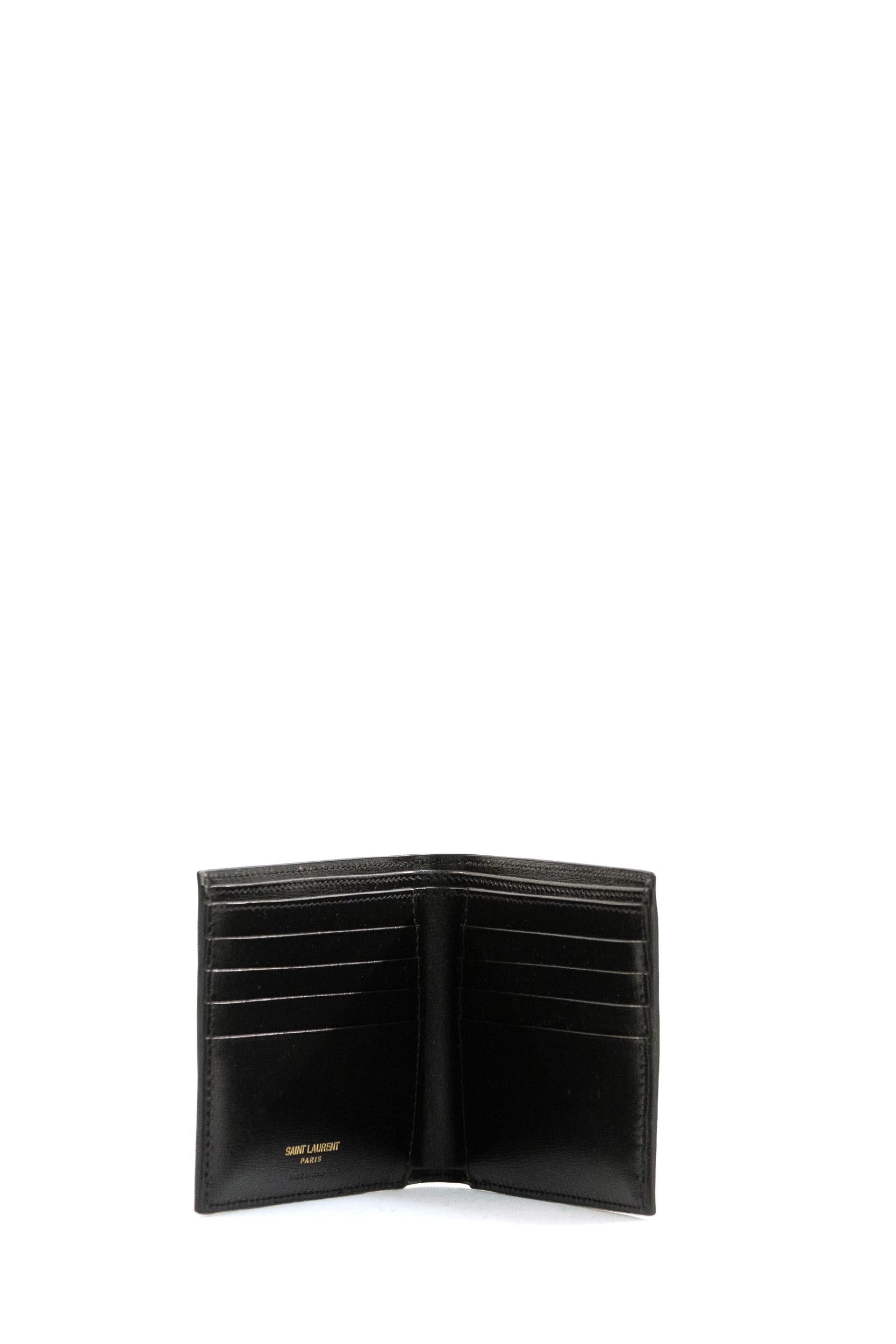 Portafoglio Cassandre in pelle liscia opaca di colore nero 607727 02G0W 1000 SAINT LAURENT