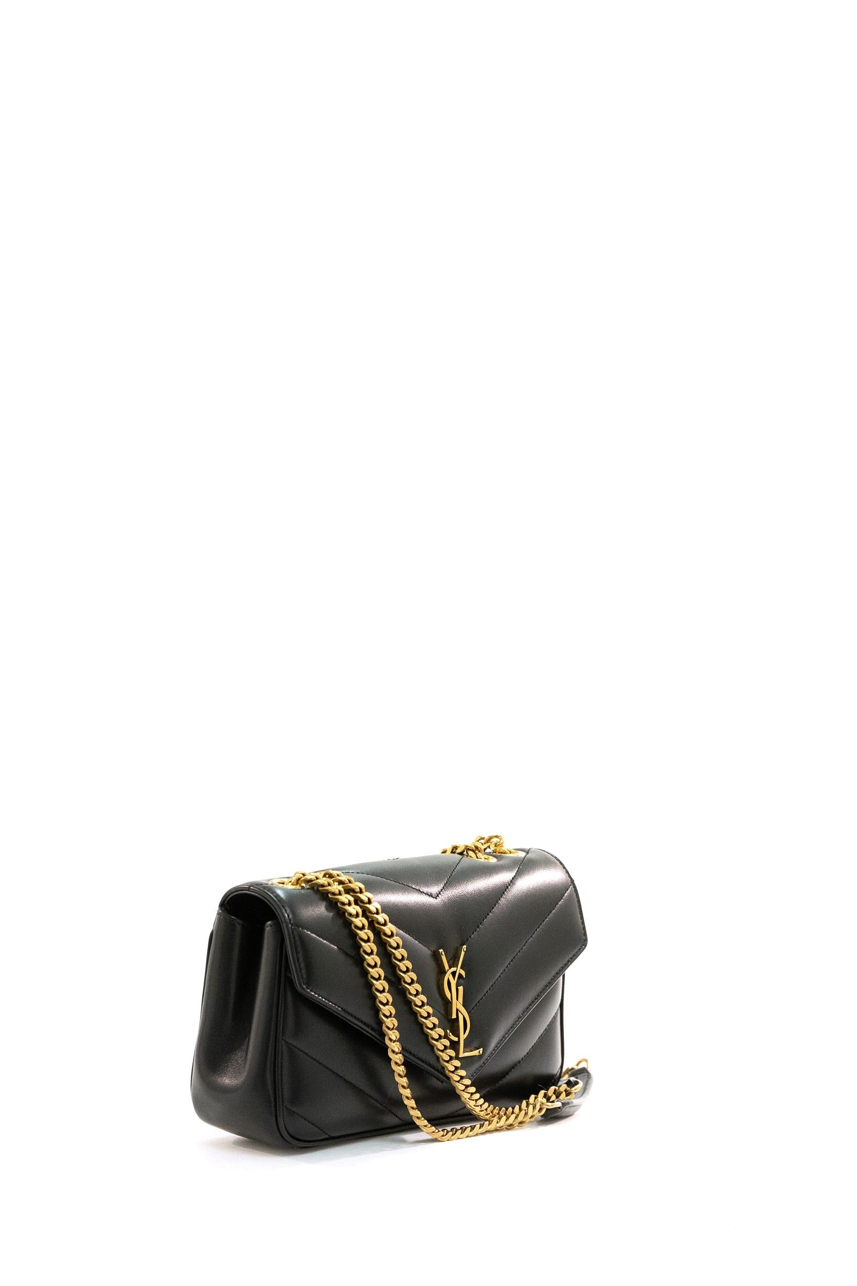 Borsa Loulou Small in nappa matelassè color nero <BR/> 801437 AAEAX 1000 SAINT LAURENT