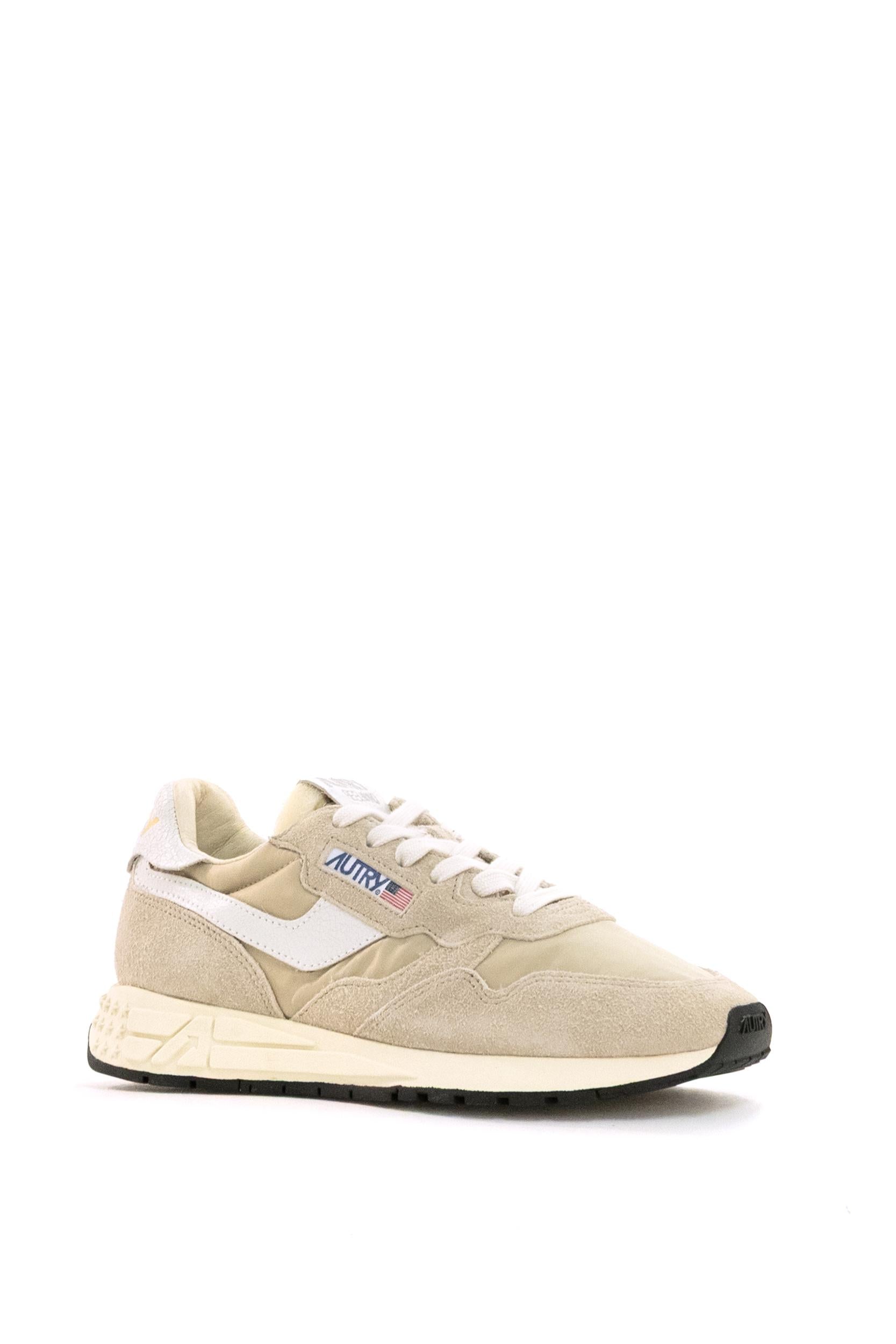 Sneakers Reelwind in nylon e suede di colore beige<BR/> WWLM NC08 WH/WHT AUTRY