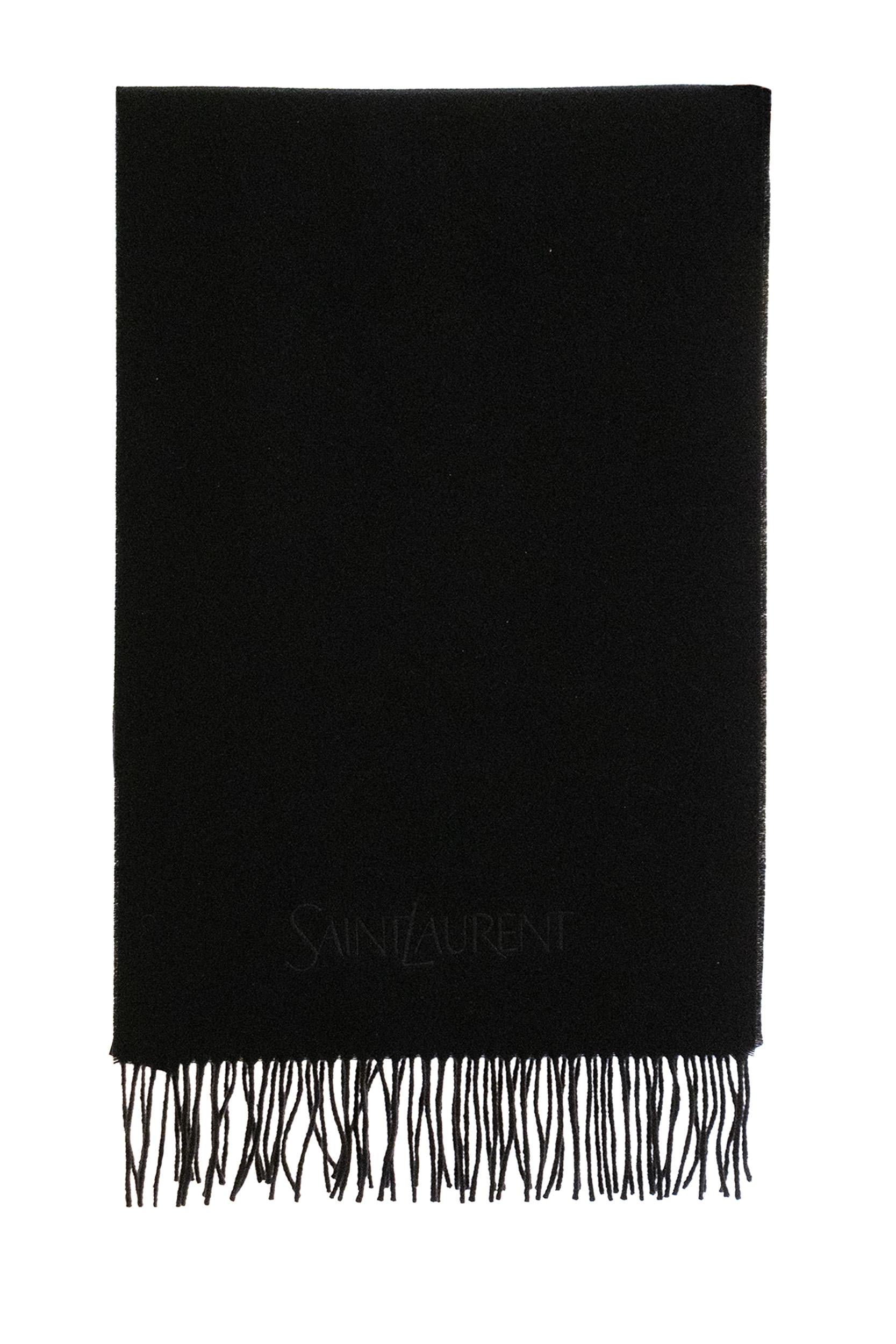 Sciarpa in cashmere di colore nero <BR/> 748959 3Y201 1060 SAINT LAURENT